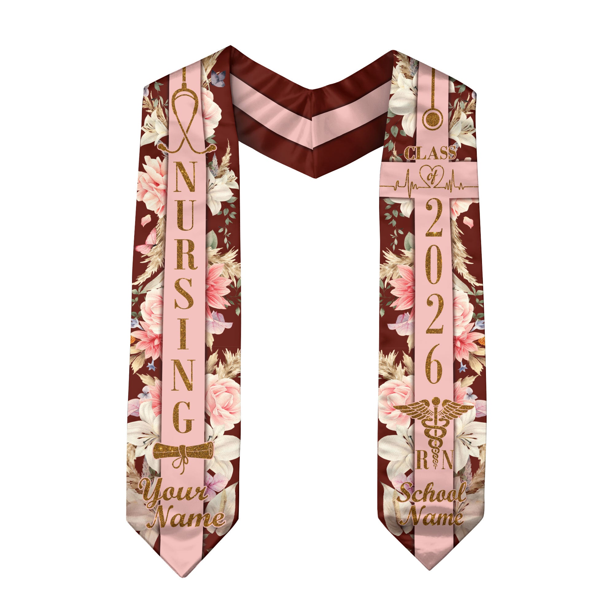 Customized RN Graduation Stole for Nursing Students, BSN Nurse Graduation Sash 2026