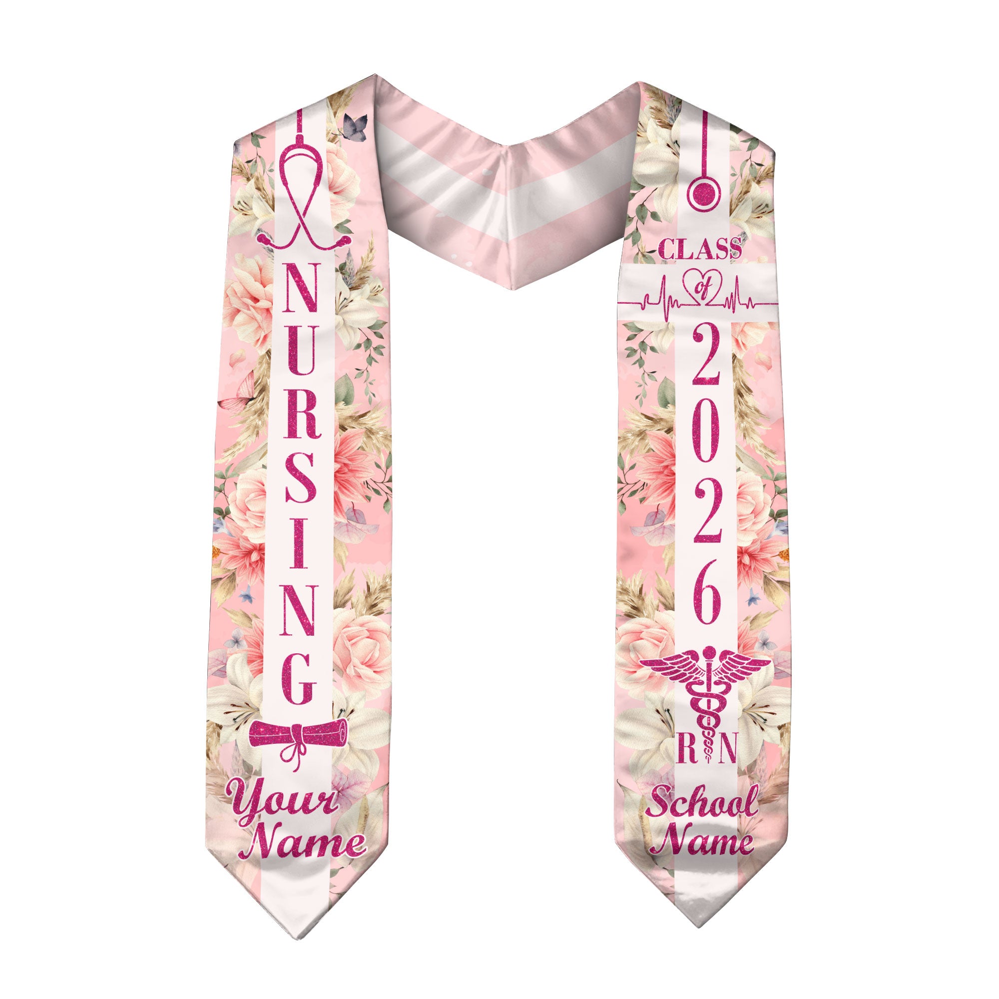 Customized RN Graduation Stole for Nursing Students, BSN Nurse Graduation Sash 2026