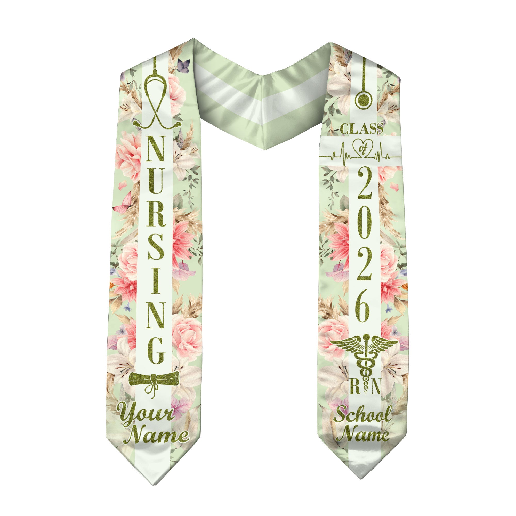 Customized RN Graduation Stole for Nursing Students, BSN Nurse Graduation Sash 2026