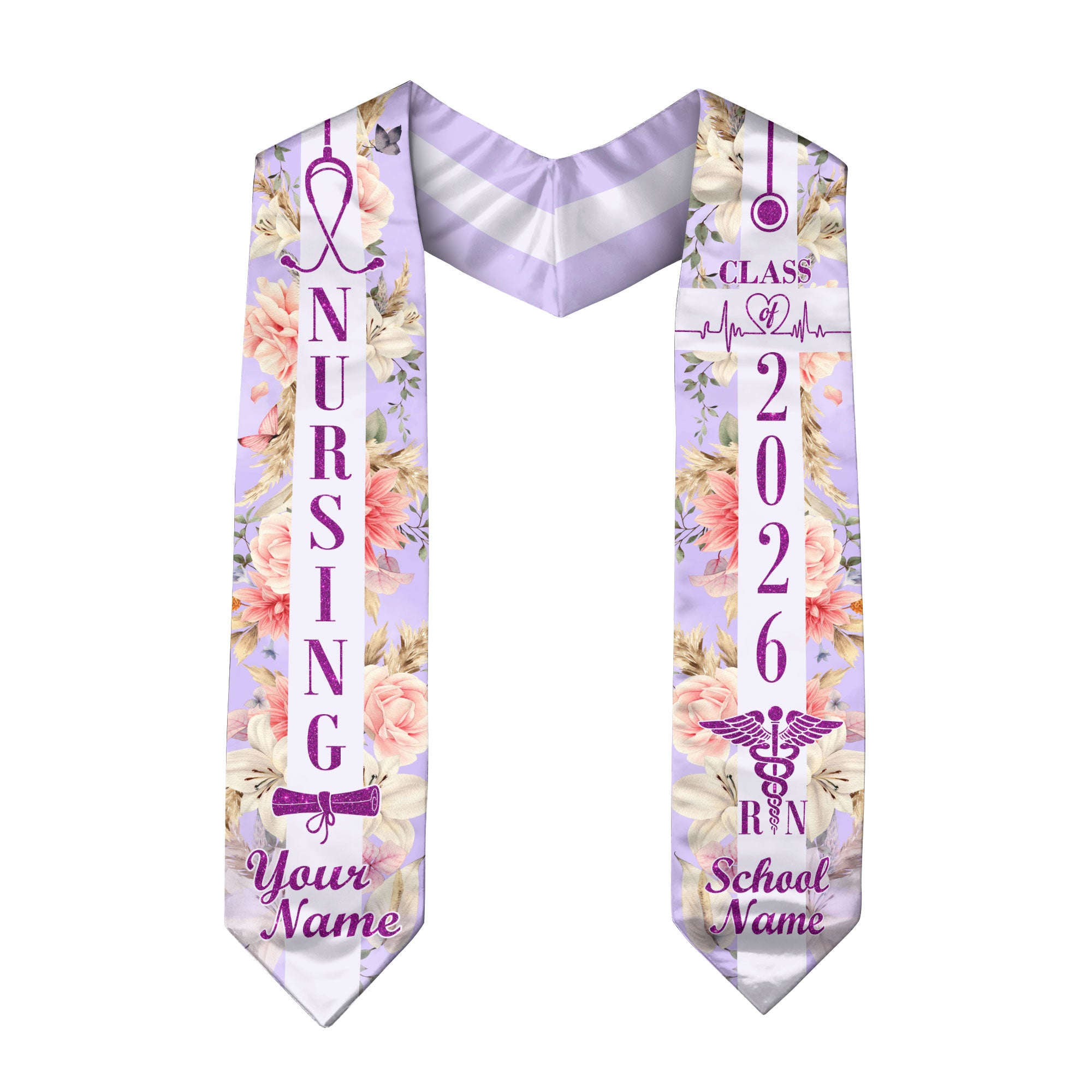 Customized RN Graduation Stole for Nursing Students, BSN Nurse Graduation Sash 2026