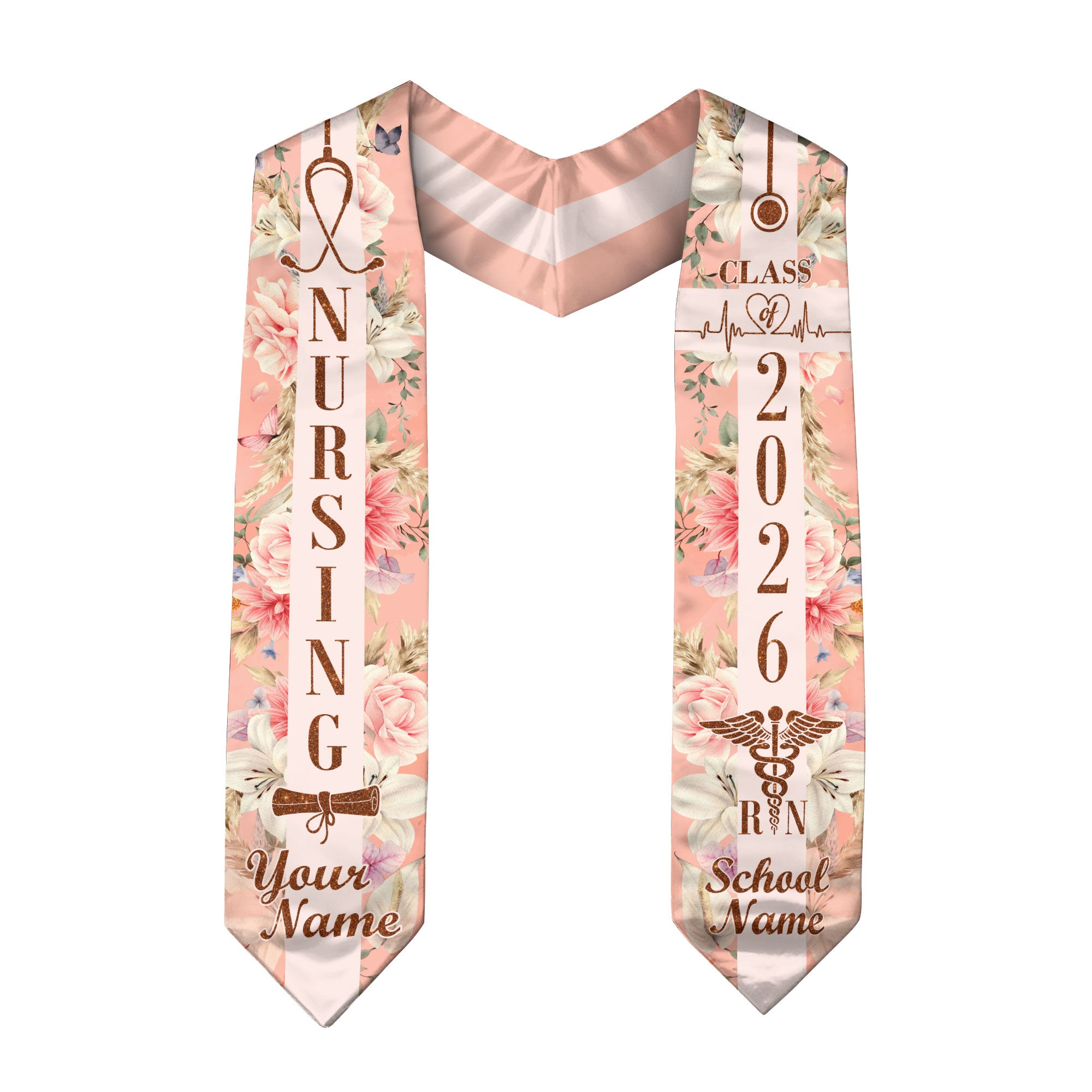 Customized RN Graduation Stole for Nursing Students, BSN Nurse Graduation Sash 2026