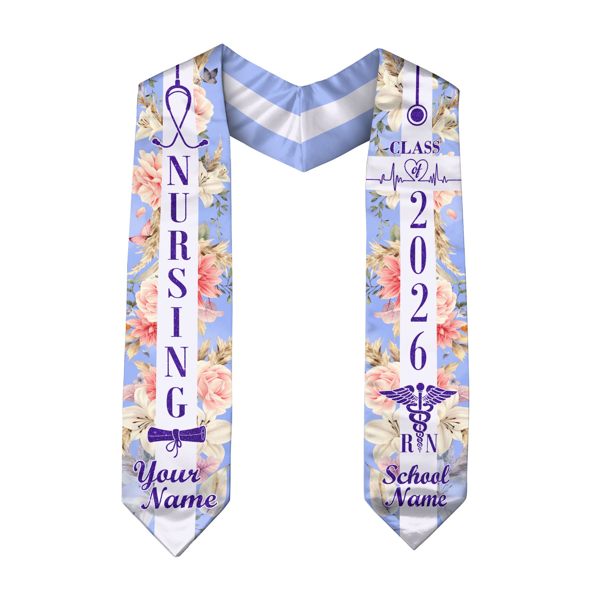 Customized RN Graduation Stole for Nursing Students, BSN Nurse Graduation Sash 2026