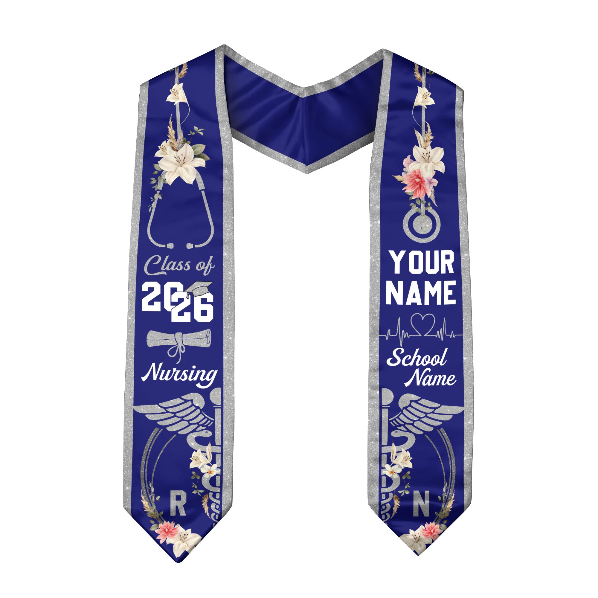 Customized Nursing Graduation Stole for RN Graduates, Professional BSN Sash Class of 2026