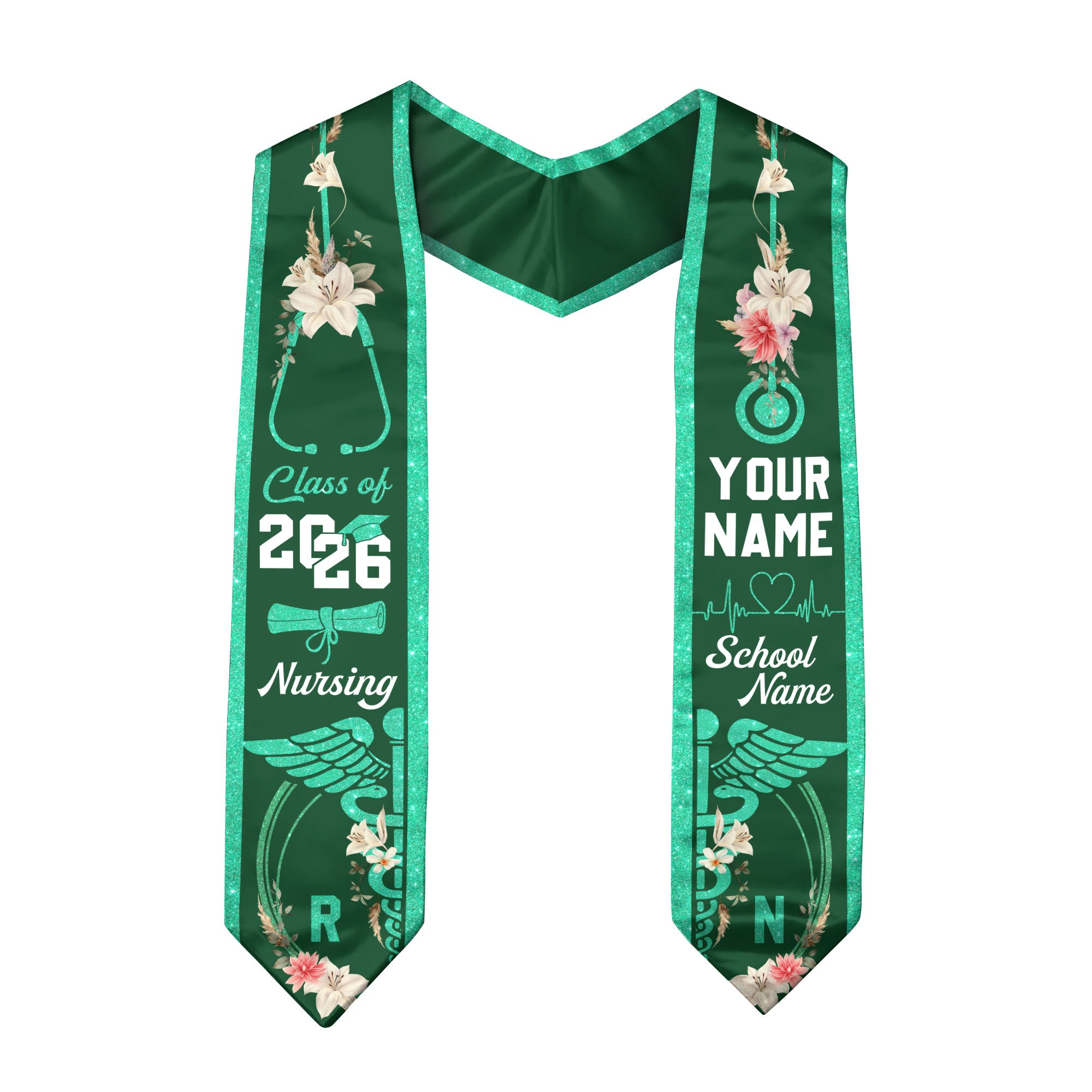 Customized Nursing Graduation Stole for RN Graduates, Professional BSN Sash Class of 2026