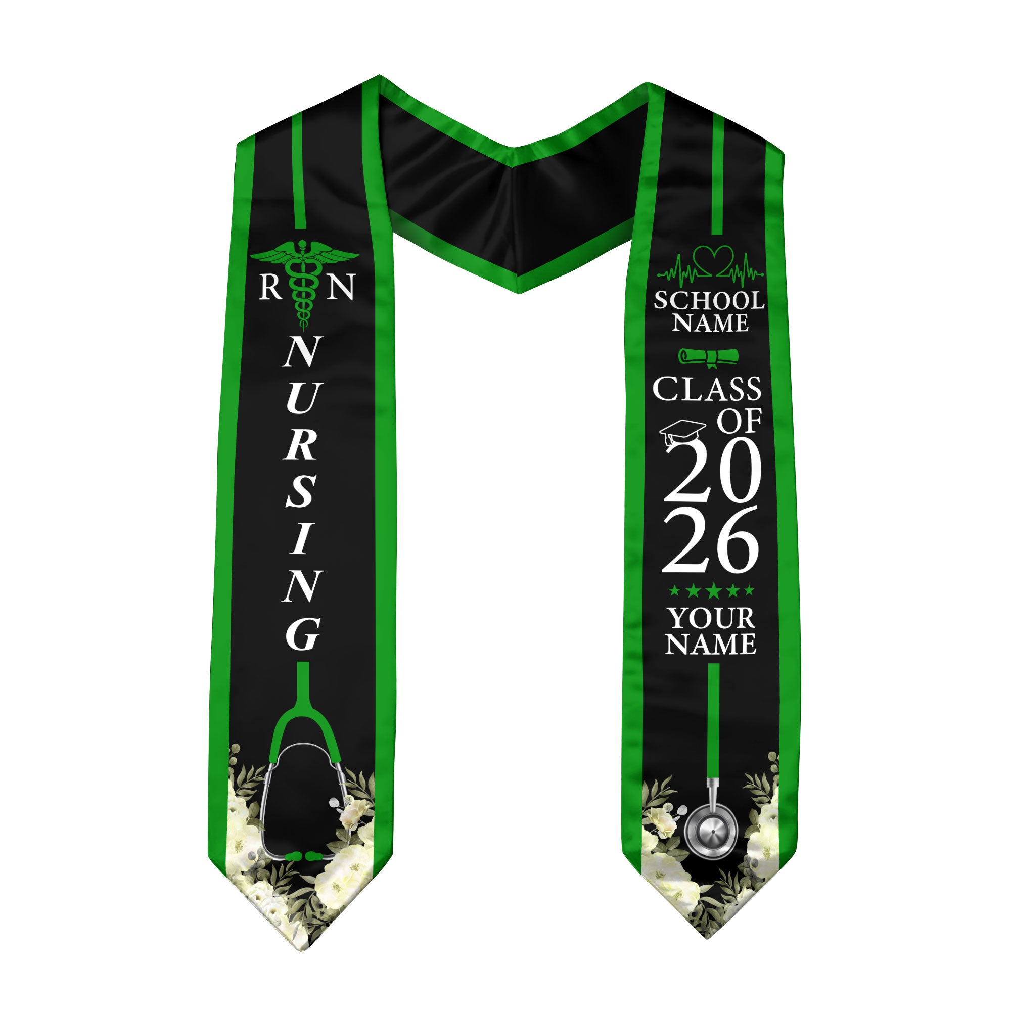Customized Graduation Stole for Nursing Students, RN BSN Nurse Ceremony Sash for Class of 2026