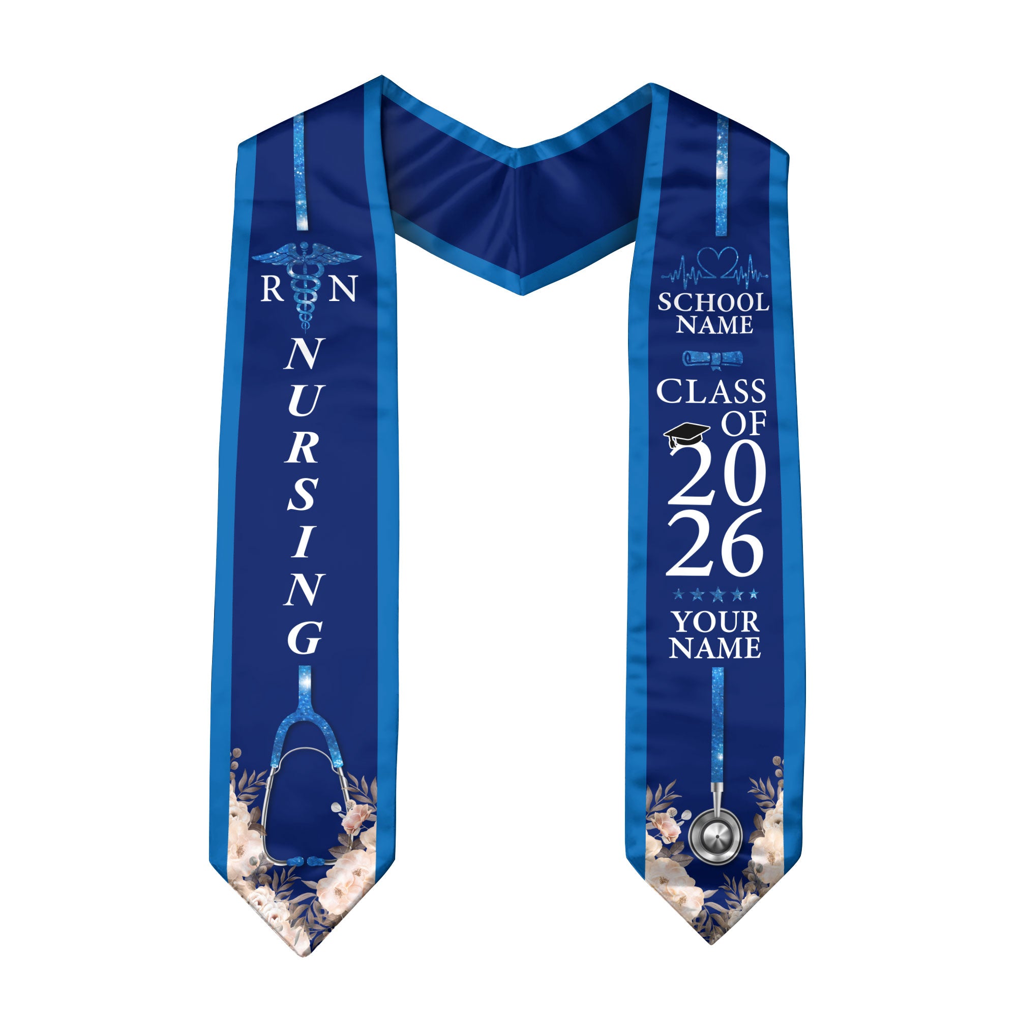 Customized Graduation Stole for Nursing Students, RN BSN Nurse Ceremony Sash for Class of 2026