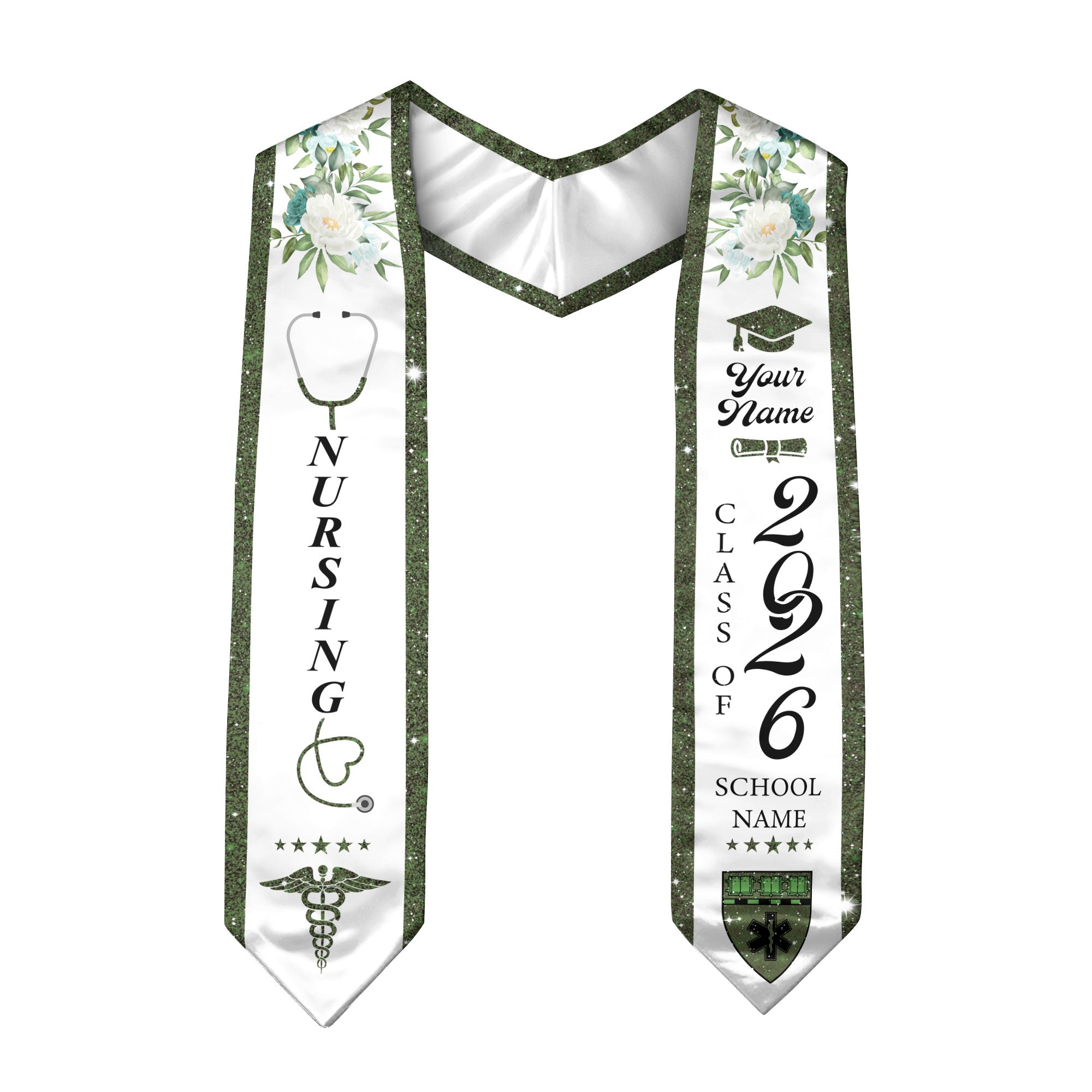 Customized RN Graduation Sash for Nursing School Completion, Professional Nurse Stole 2026