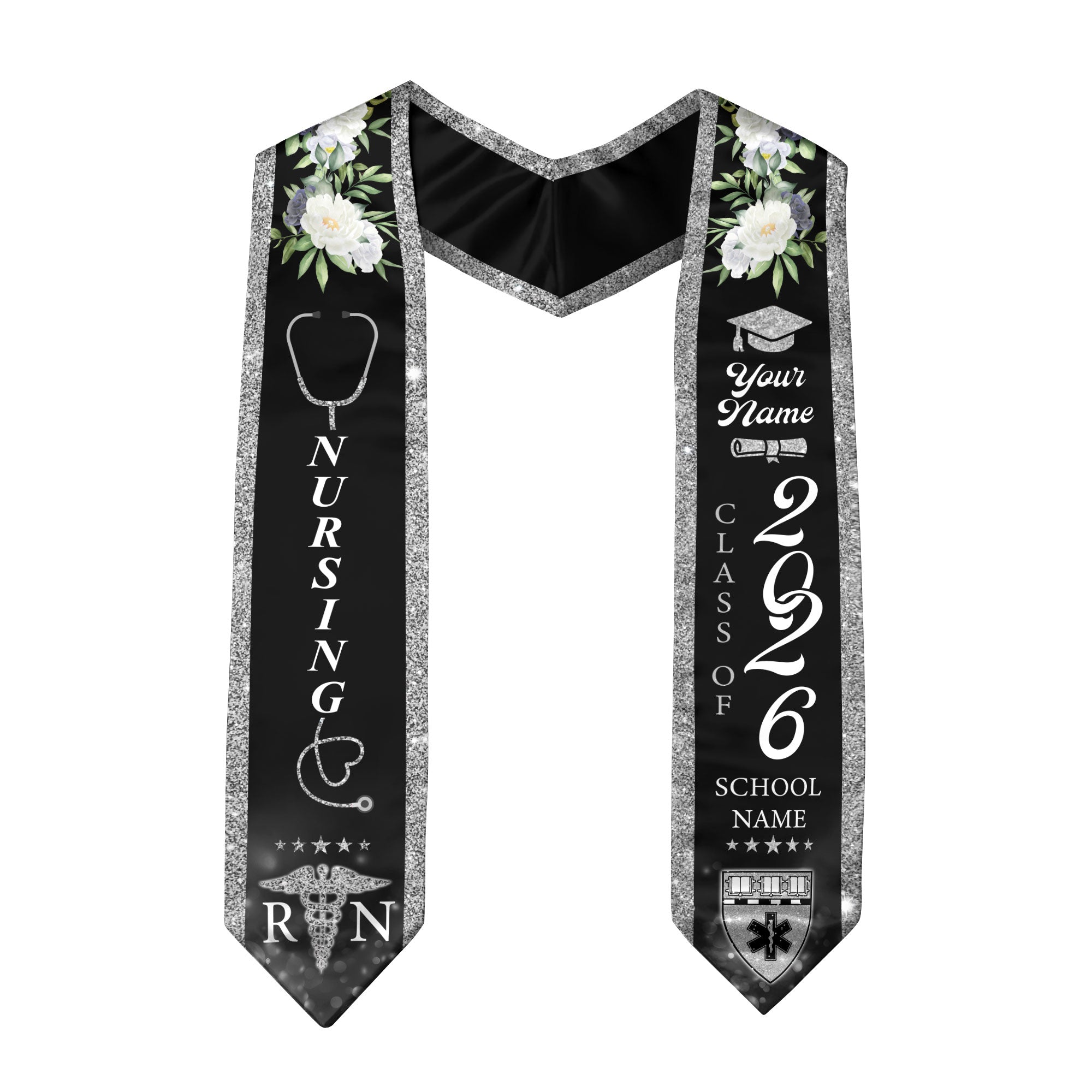 Customized RN Graduation Sash for Nursing School Completion, Professional Nurse Stole 2026