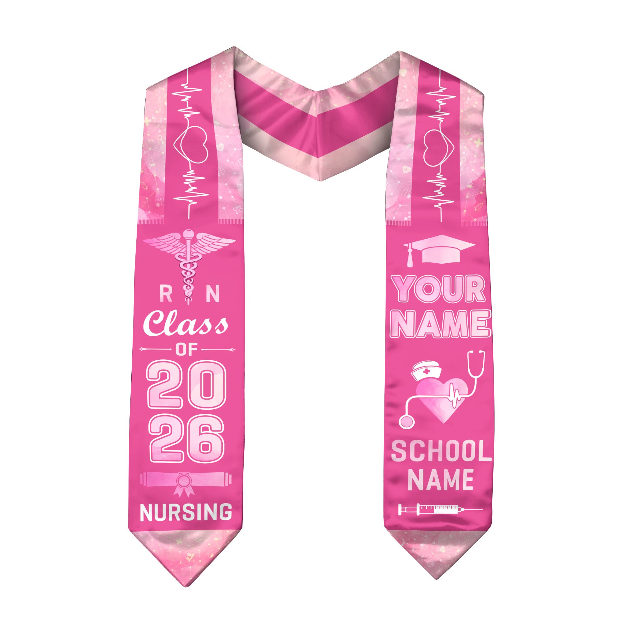 Customized RN Nursing Graduation Stole, BSN Nurse Ceremony Sash for Class of 2026