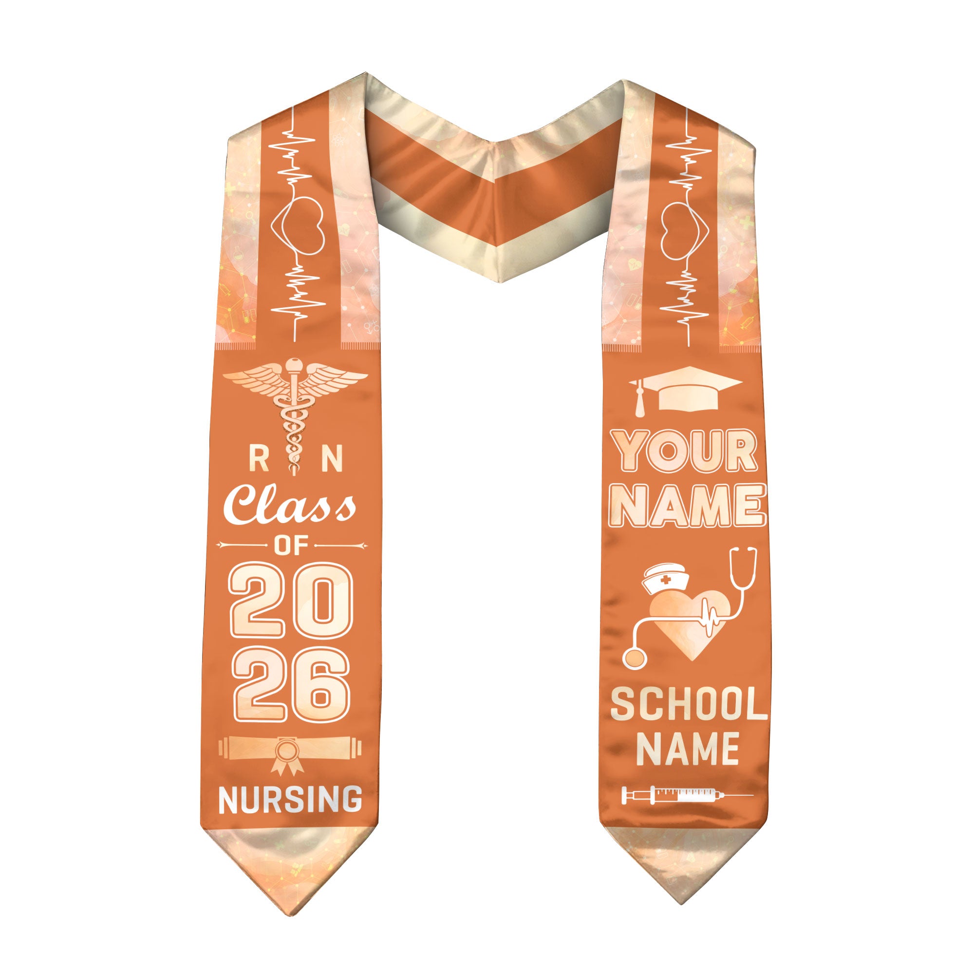 Customized RN Nursing Graduation Stole, BSN Nurse Ceremony Sash for Class of 2026