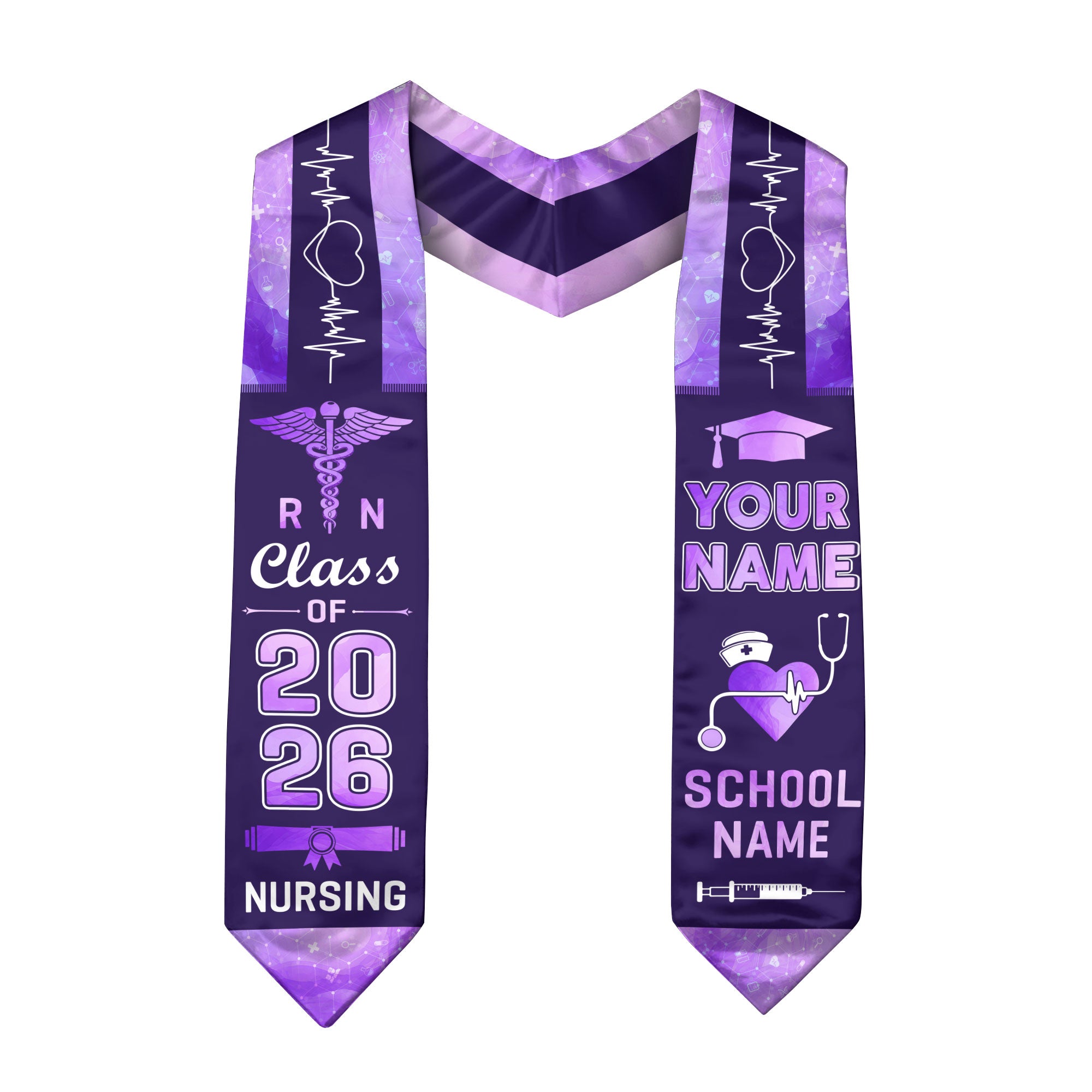 Customized RN Nursing Graduation Stole, BSN Nurse Ceremony Sash for Class of 2026