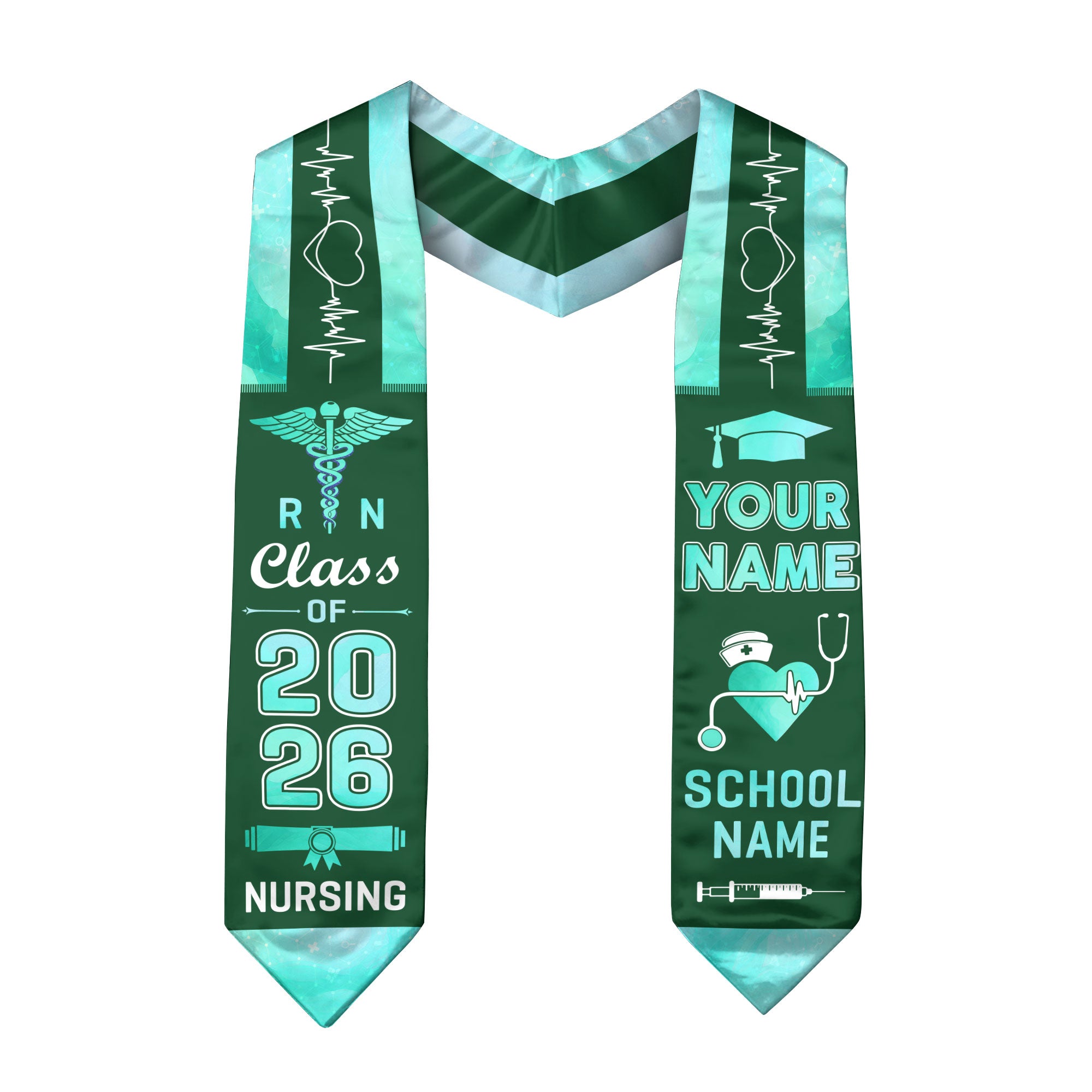 Customized RN Nursing Graduation Stole, BSN Nurse Ceremony Sash for Class of 2026