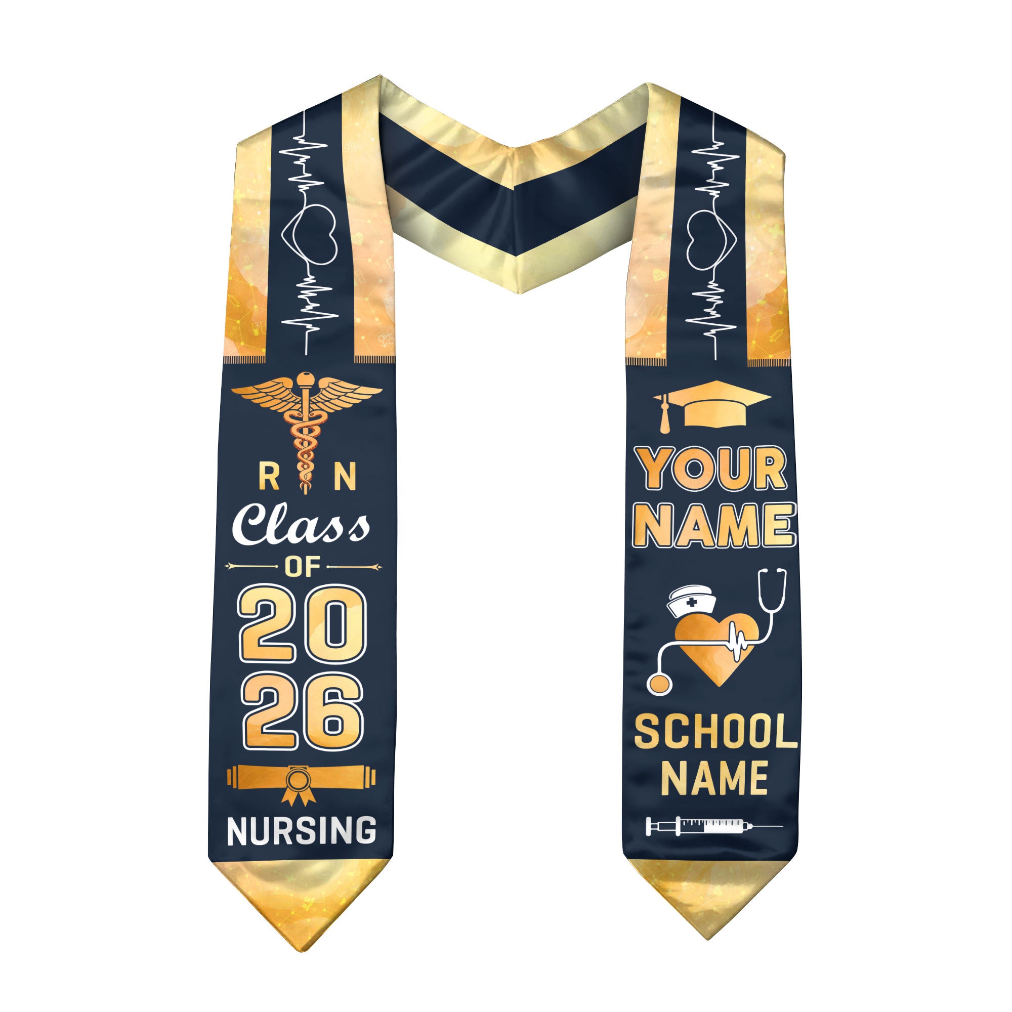 Customized RN Nursing Graduation Stole, BSN Nurse Ceremony Sash for Class of 2026