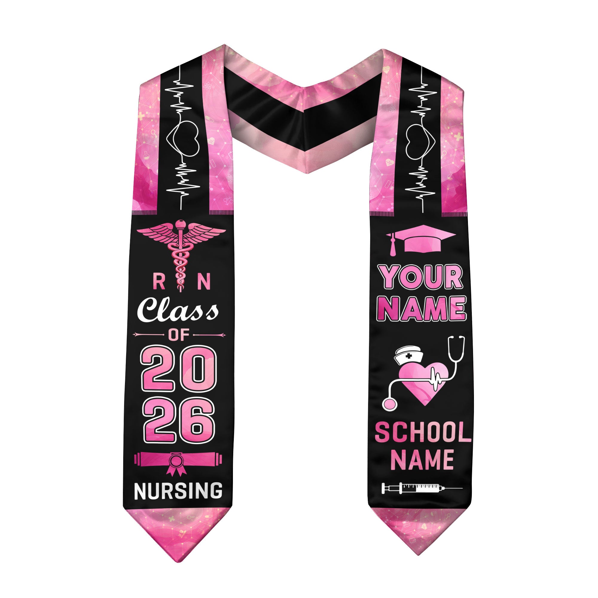 Customized RN Nursing Graduation Stole, BSN Nurse Ceremony Sash for Class of 2026