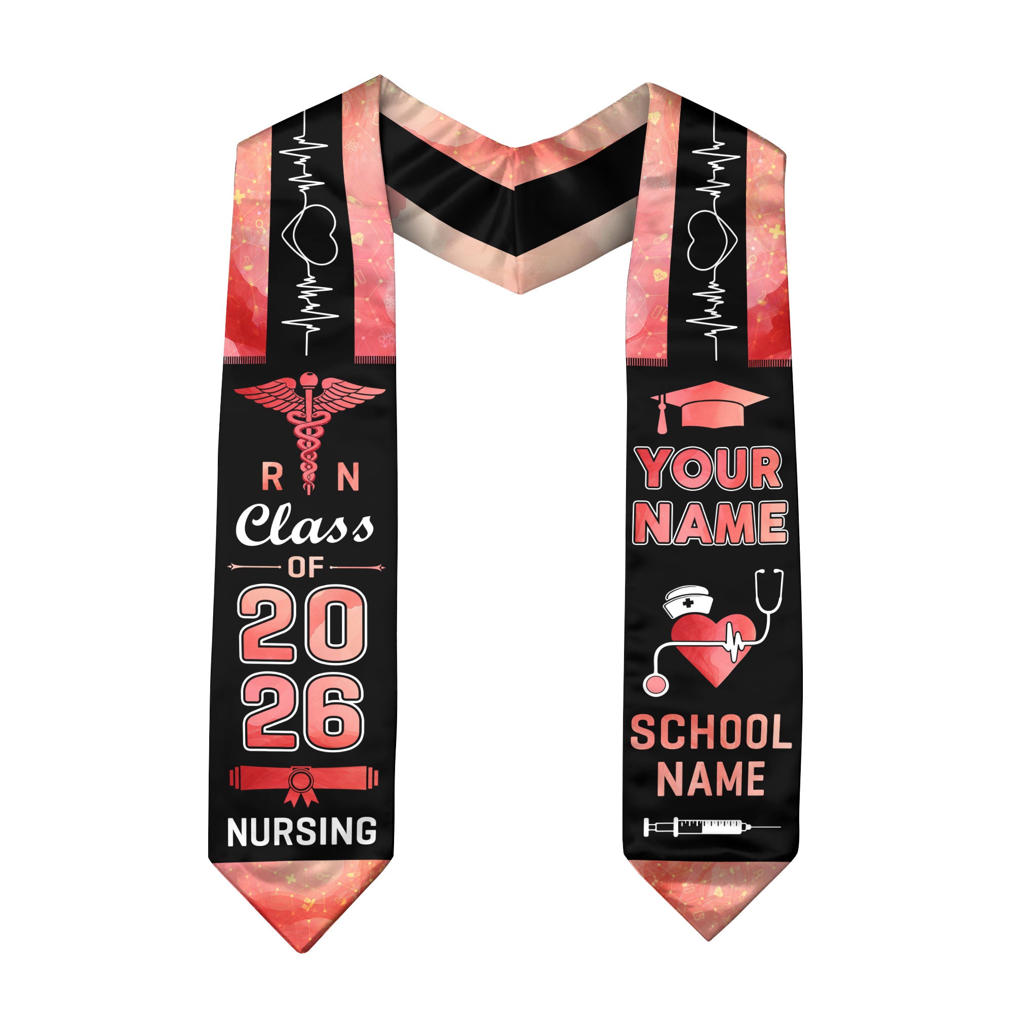 Customized RN Nursing Graduation Stole, BSN Nurse Ceremony Sash for Class of 2026
