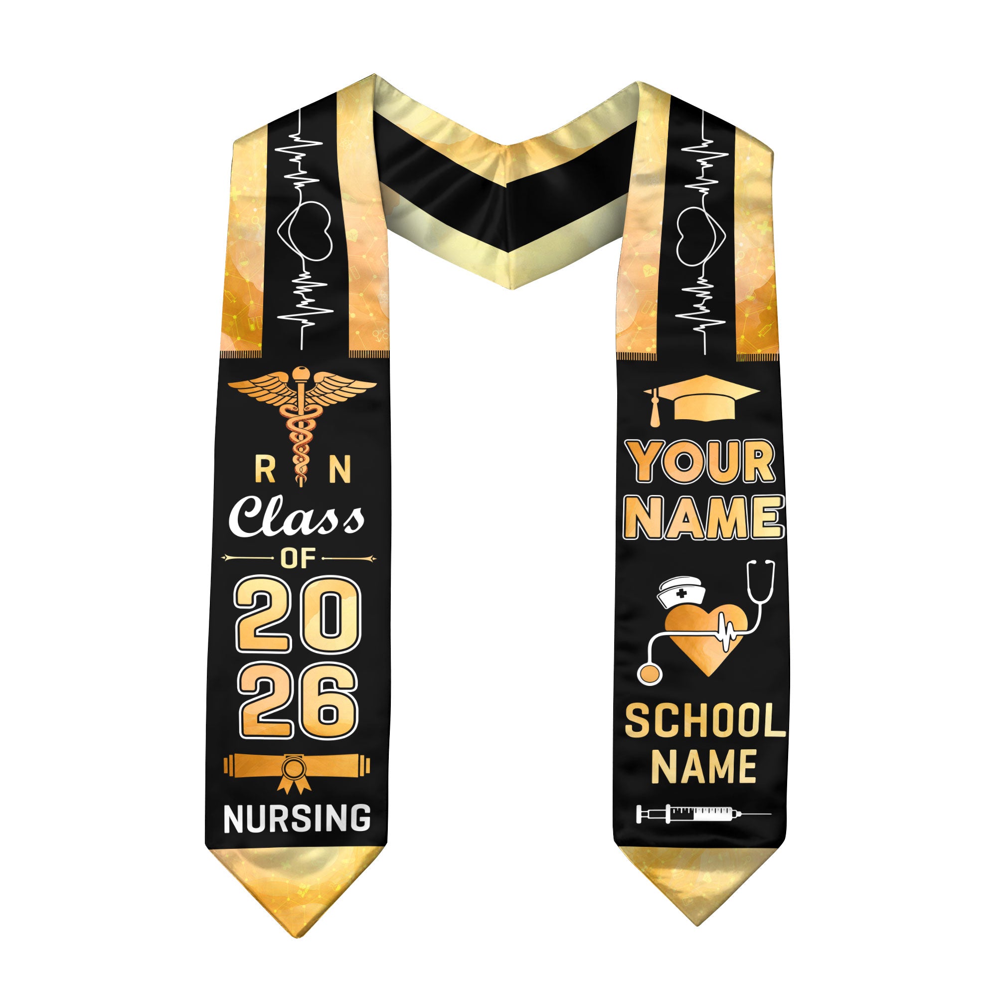 Customized RN Nursing Graduation Stole, BSN Nurse Ceremony Sash for Class of 2026