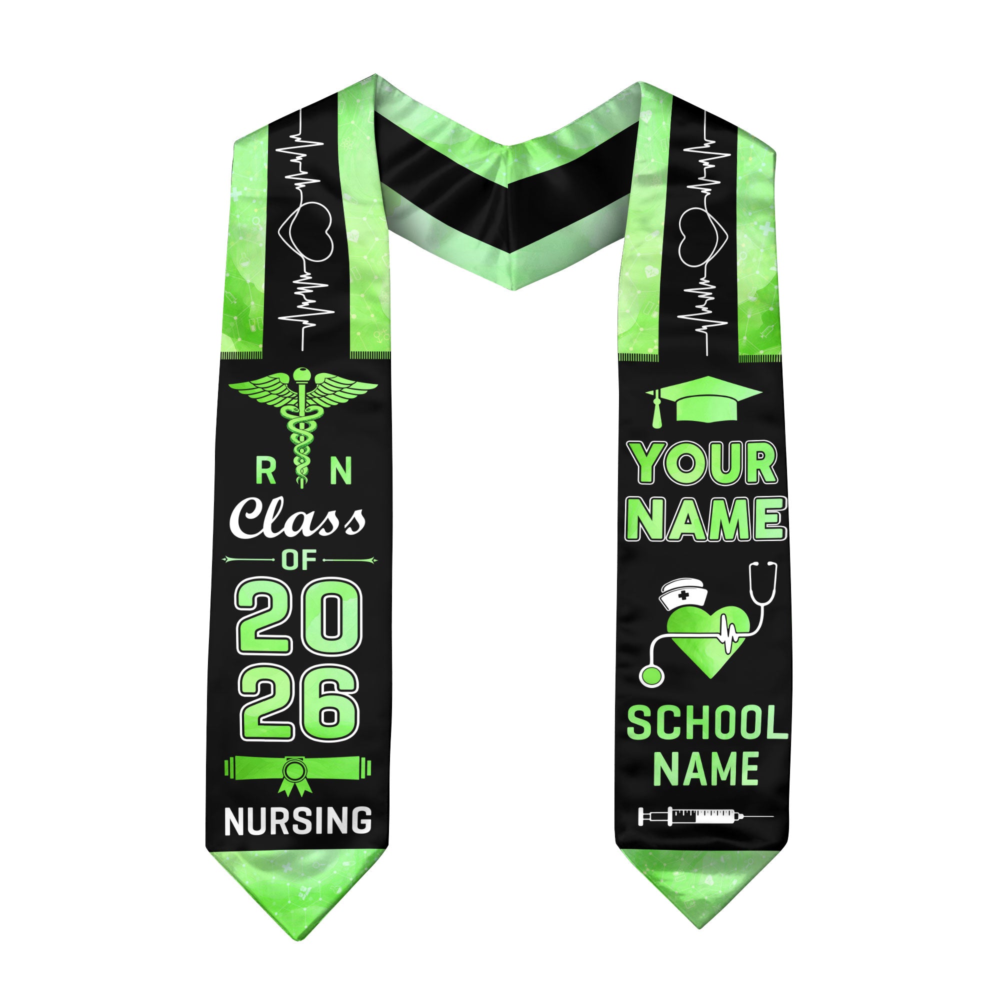 Customized RN Nursing Graduation Stole, BSN Nurse Ceremony Sash for Class of 2026