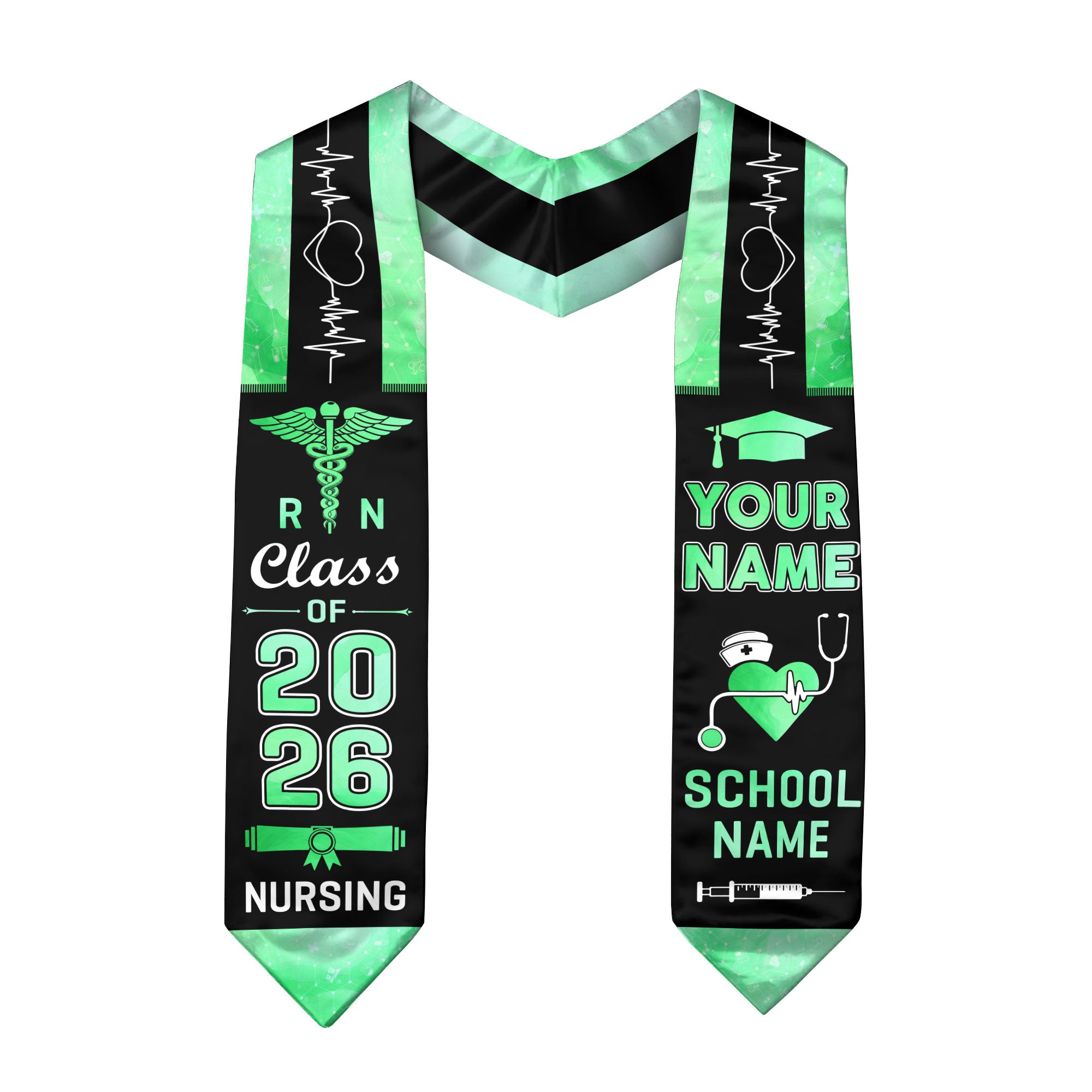 Customized RN Nursing Graduation Stole, BSN Nurse Ceremony Sash for Class of 2026