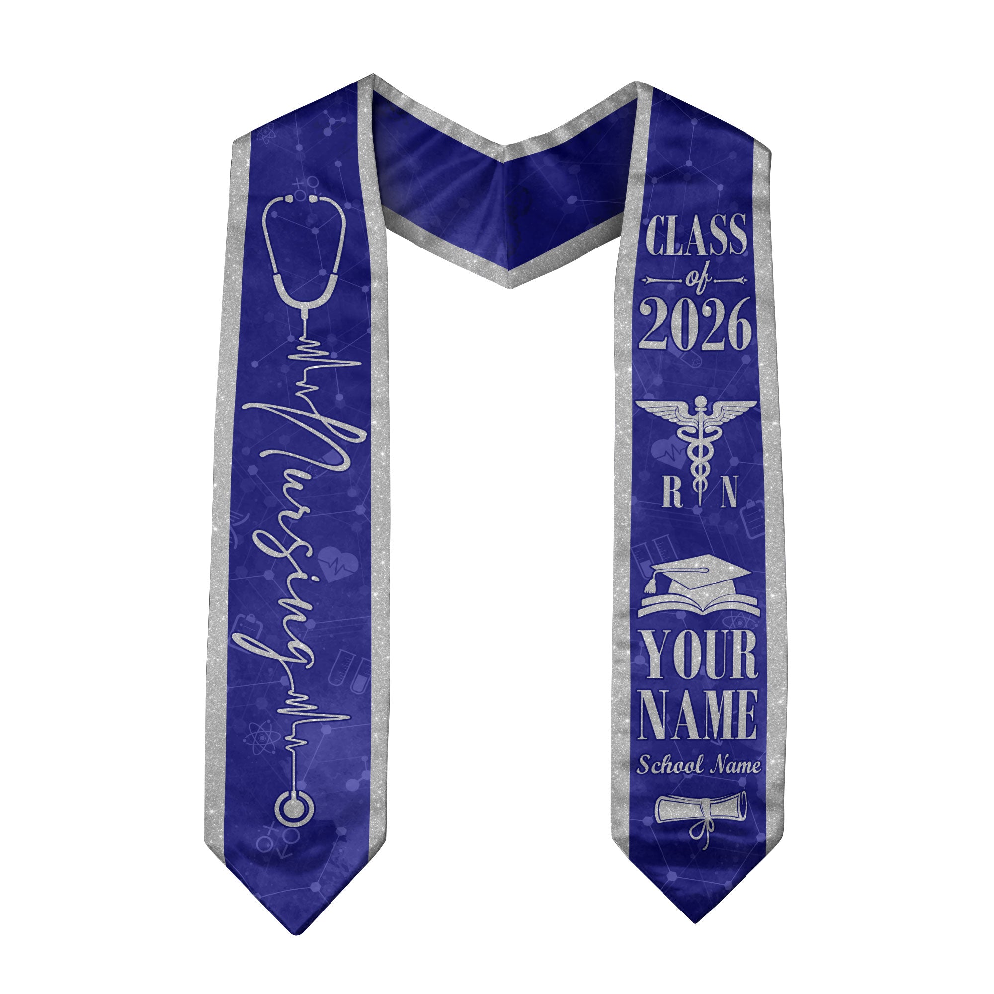 Customized Nursing School Graduation Stole for RN and BSN Students, Sash 2026