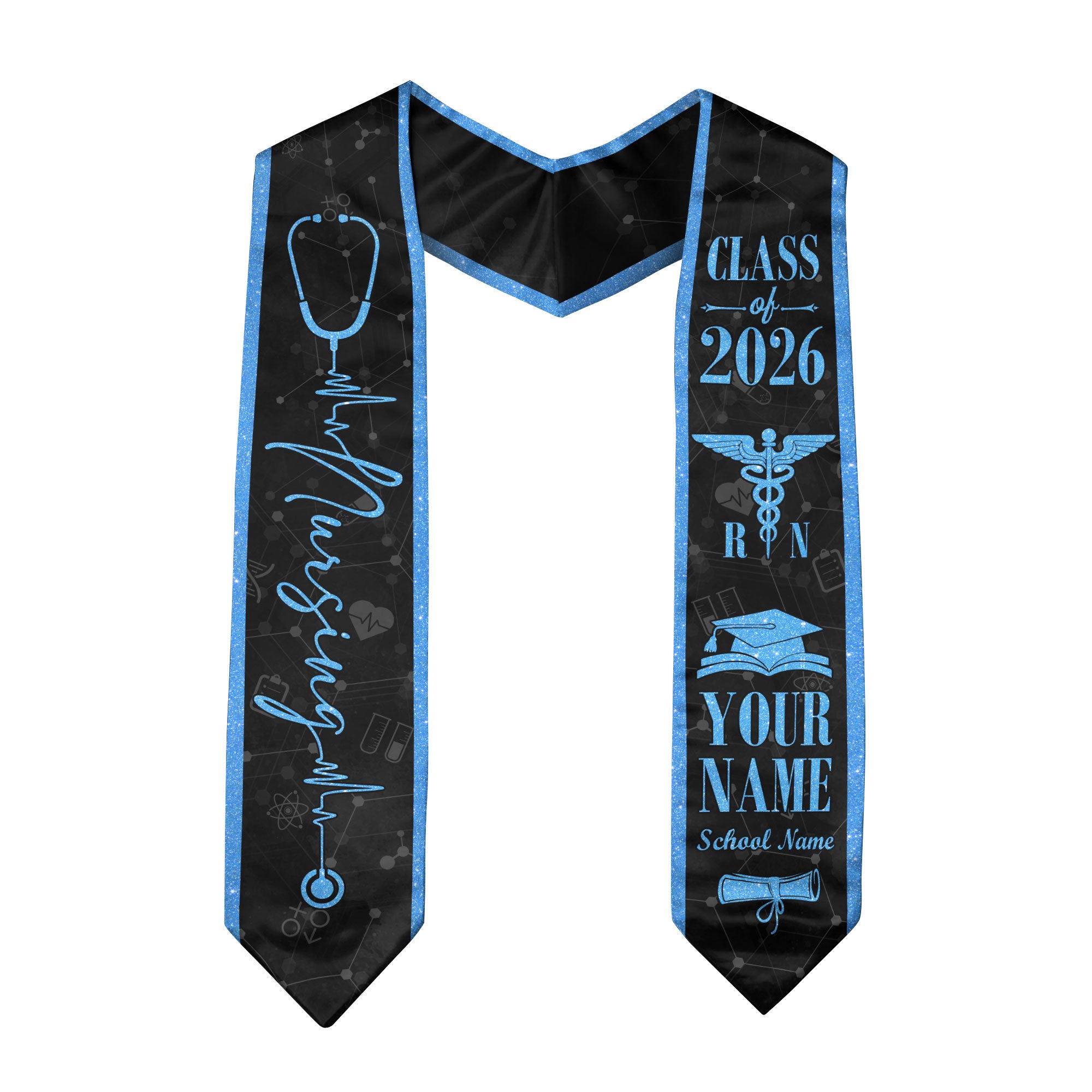 Customized Nursing School Graduation Stole for RN and BSN Students, Sash 2026