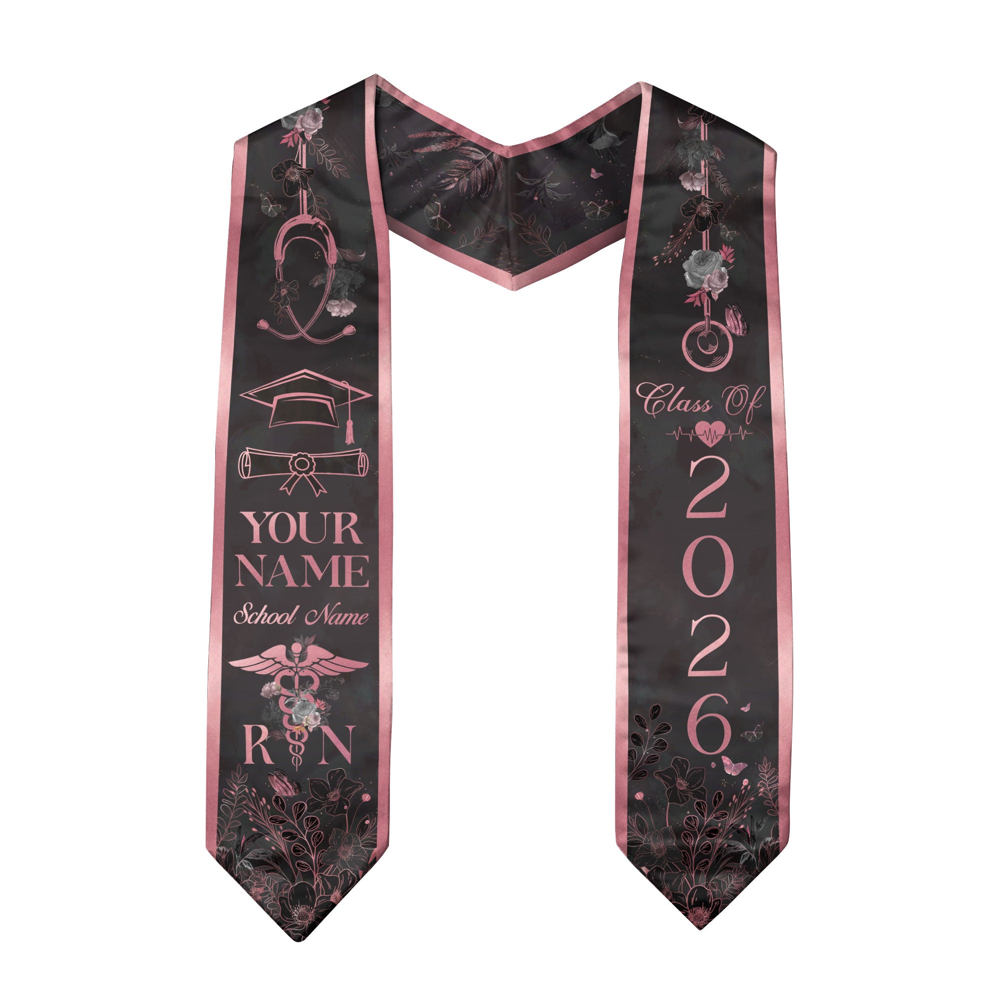 Customized RN Nursing Graduation Stole Featuring Professional Design, Nurse Sash for Class of 2026
