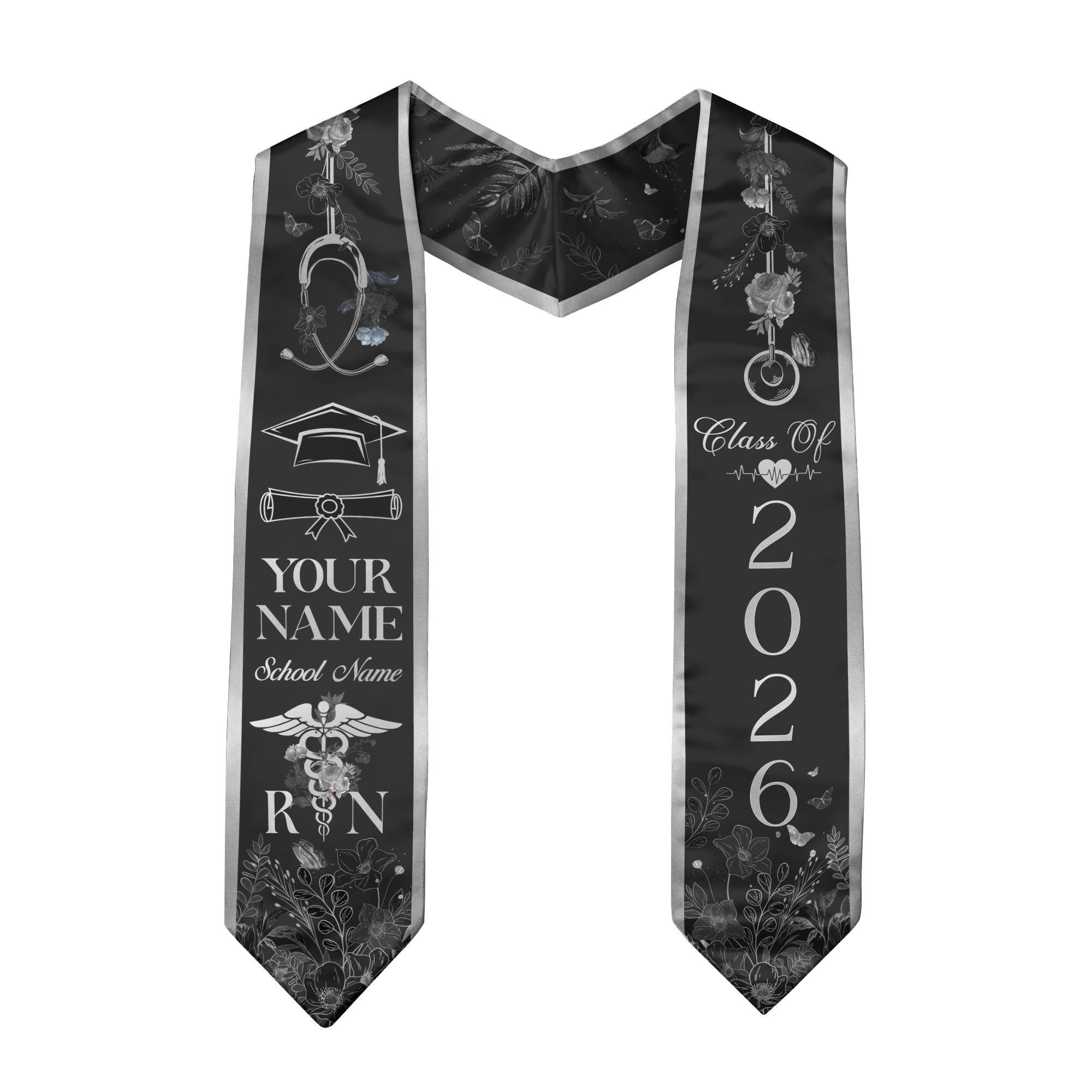 Customized RN Nursing Graduation Stole Featuring Professional Design, Nurse Sash for Class of 2026