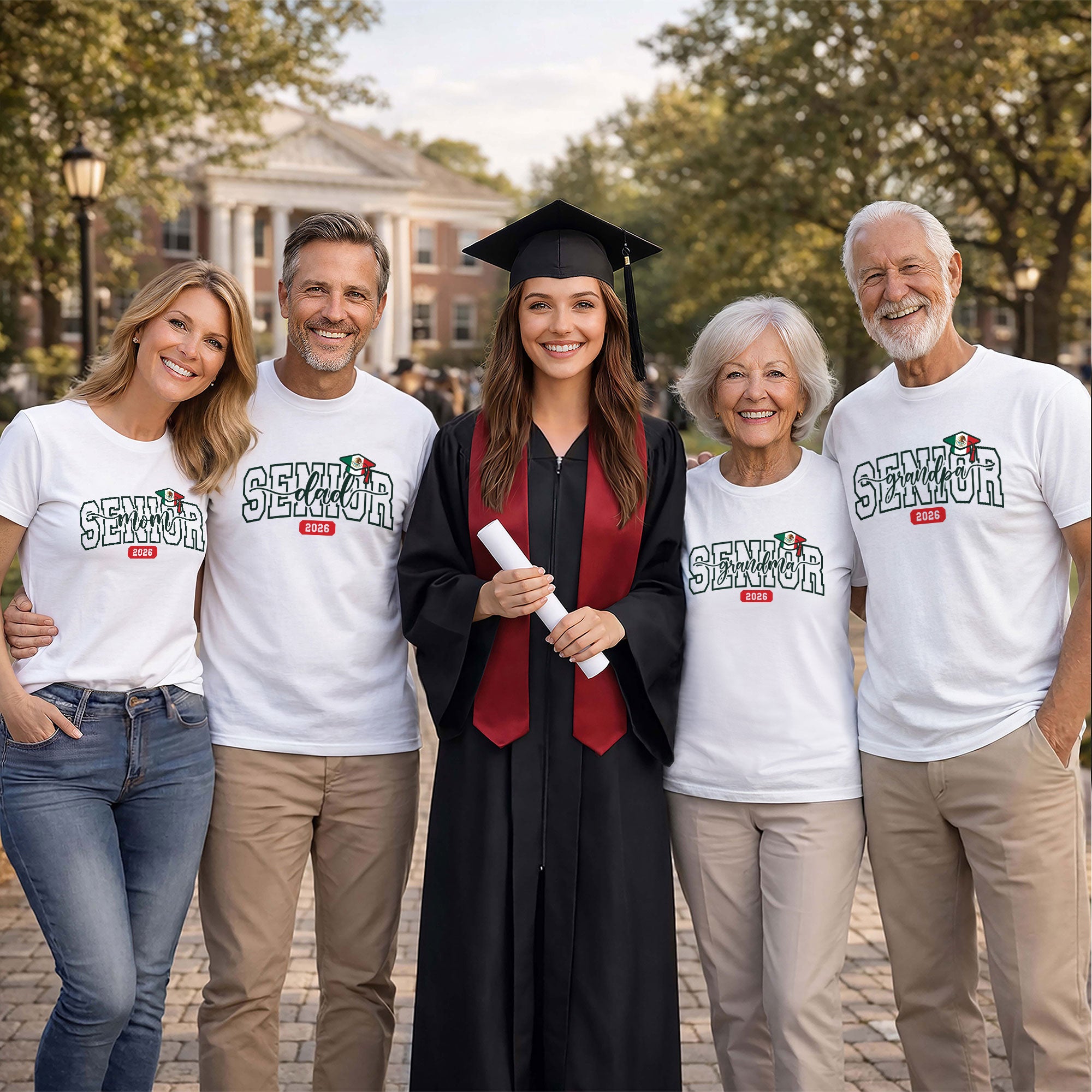 Senior Family Class of 2026 Black T-Shirt - Mexico Flag Heart Graduation Gift Tee (Copy) (Copy)