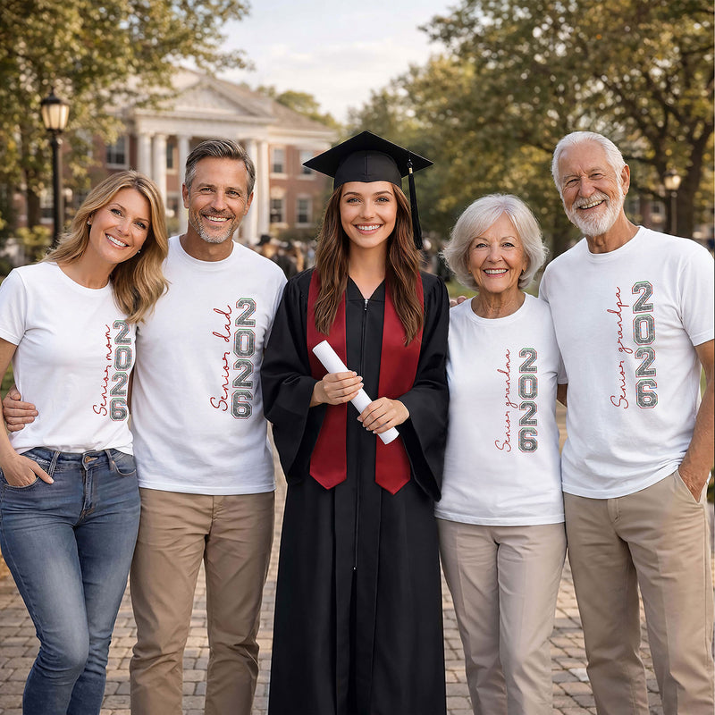 Senior Family Class of 2026 Black T-Shirt - Mexico Flag Heart Graduation Gift Tee (Copy) (Copy) (Copy)