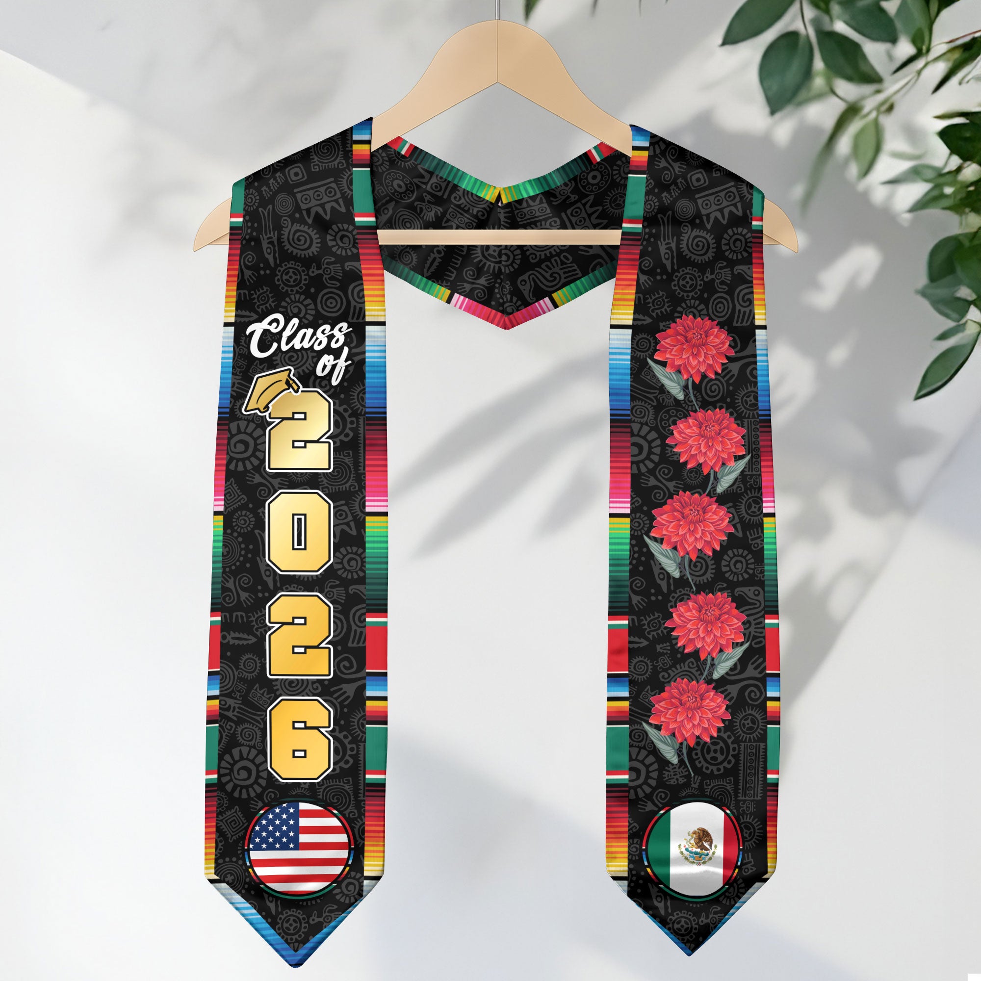 Mexican Graduation Sash 2026, Mexican Am Flag Sash, Mexican Stole, Mexico Grad Stole