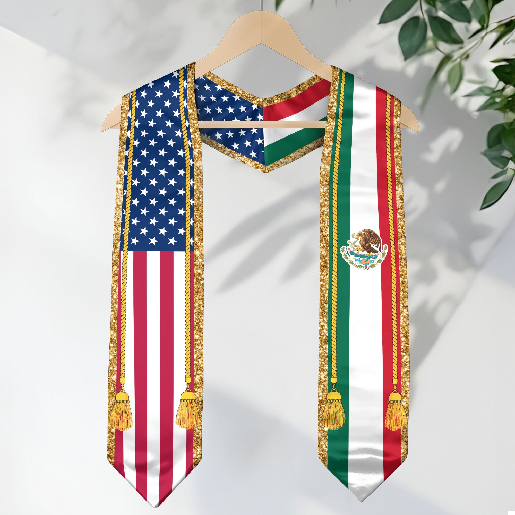 Mexico Graduation Stole 2026, Mexican Stole, Mexican Grad Sash, Mexican Am Flag Sash