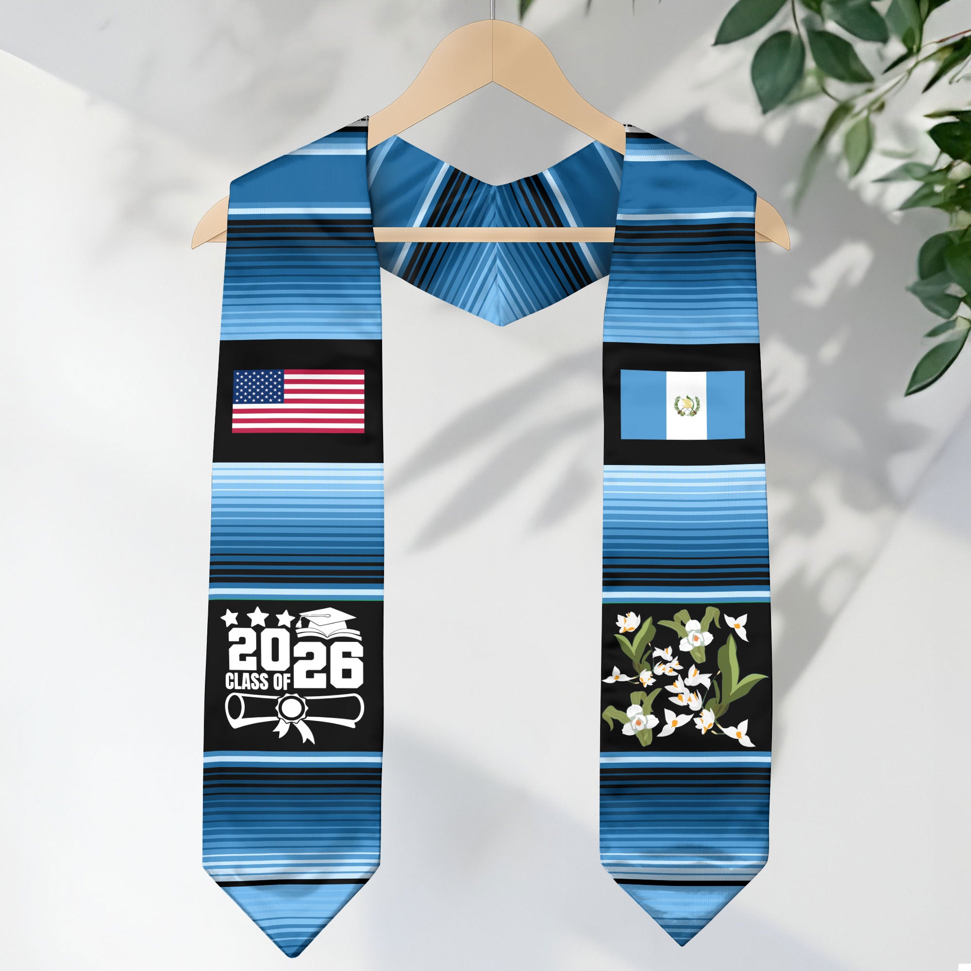 Guatemalan Graduation Stole 2026, Guatemala Flag Sash, Formal Graduation Stole Style