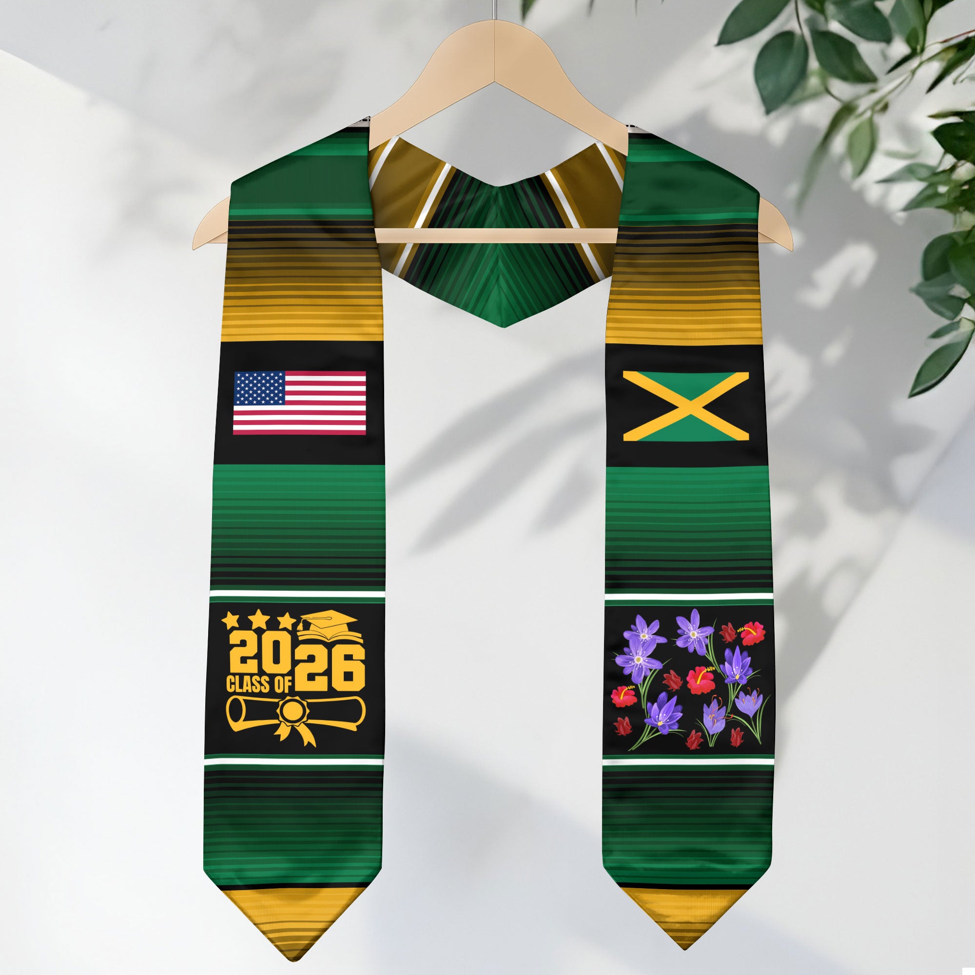 Jamaican Graduation Stole 2026, Jamaica Flag Sash, Formal Academic Graduation Accessory