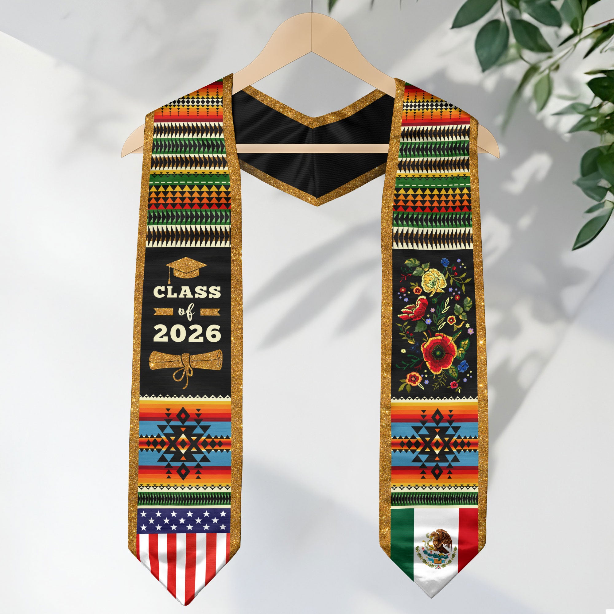 Mexico Graduation Stole 2026, Mexican Stole, Mexican American Flag Graduation Sash