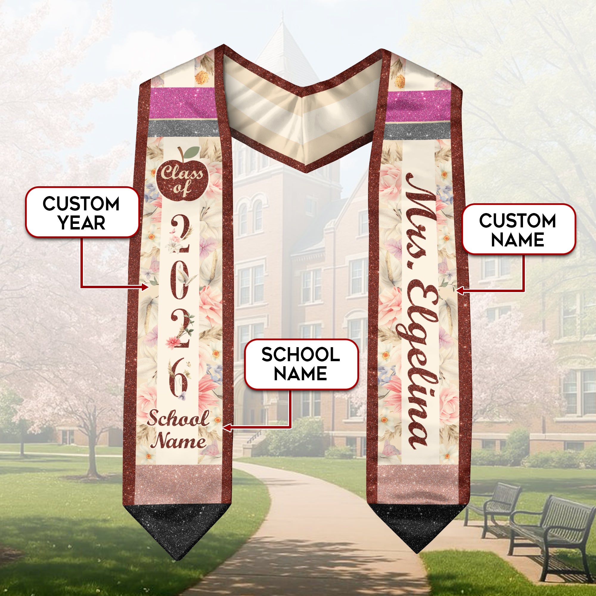 Customized Educator Graduation Stole, Professional Teaching Ceremony Sash 2026