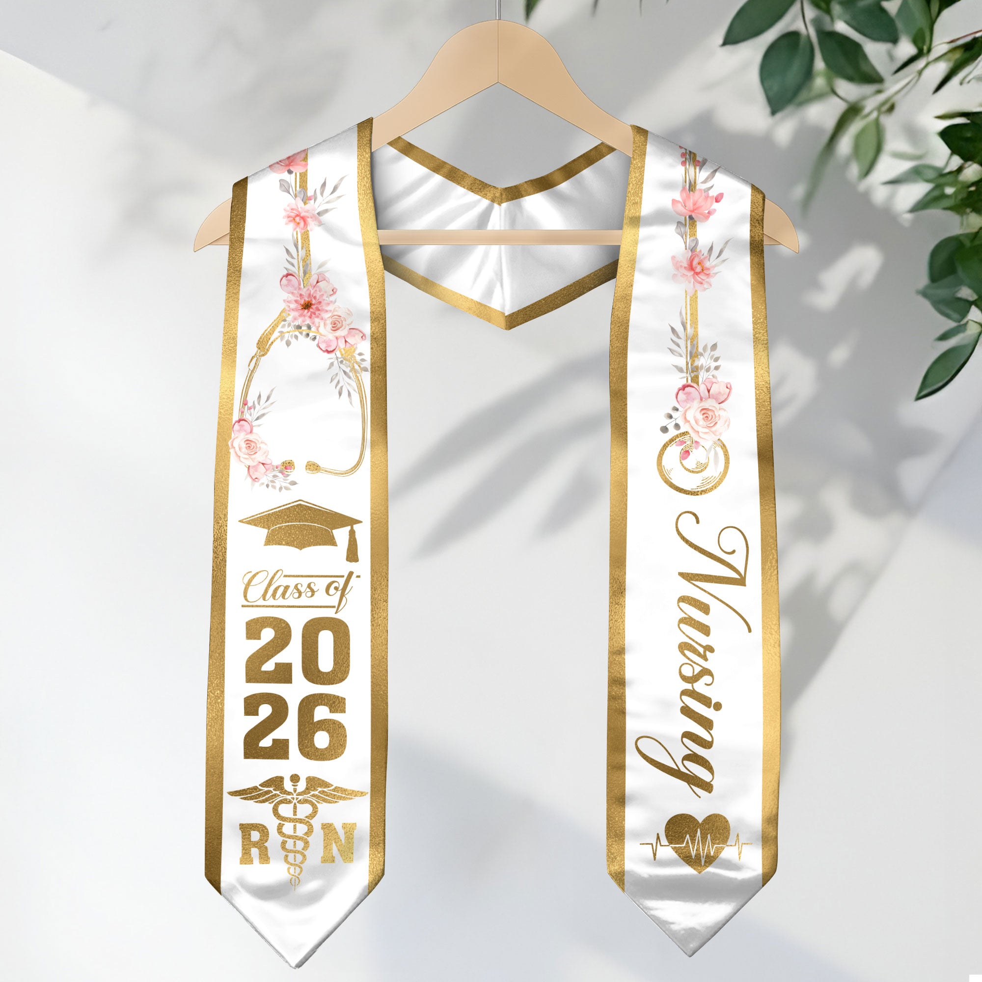 BSN RN Graduation Sash 2026, Nursing Graduation Stole for Academic Ceremony