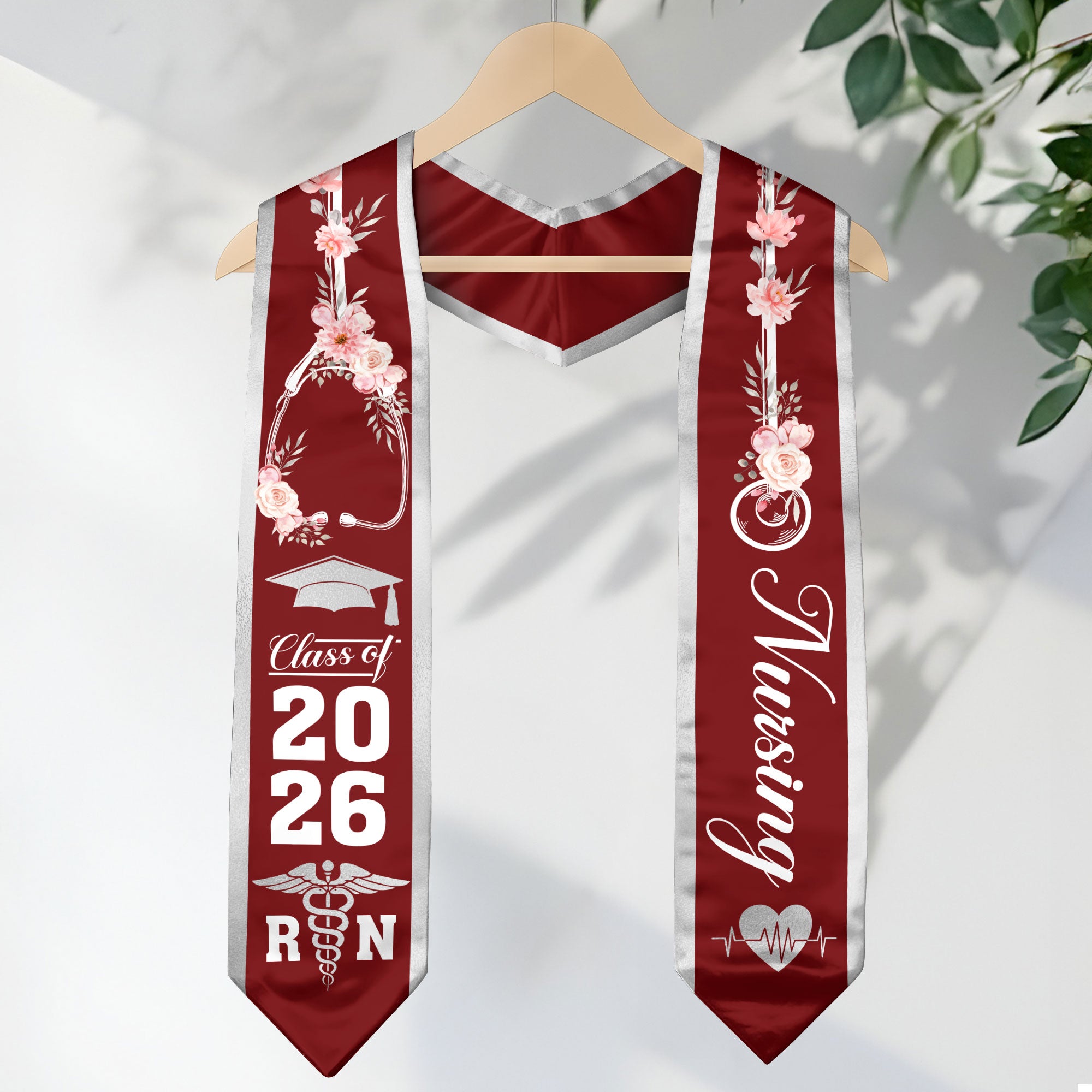 Professional Nursing Graduation Stole 2026, RN Academic Sash for Nurse Graduates