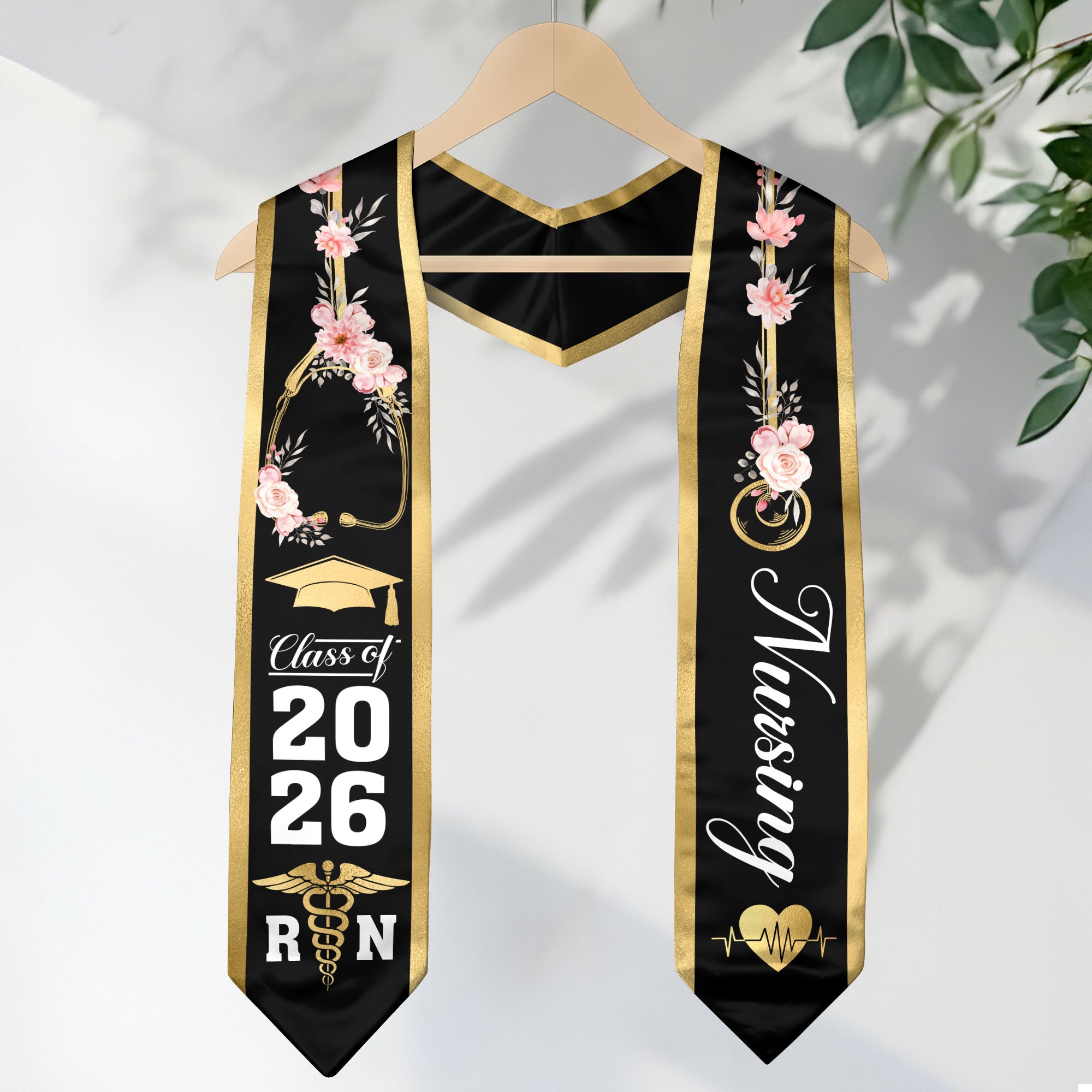 RN Graduation Stole 2026, Professional Nursing Graduation Sash for BSN Nurses Class of 2026