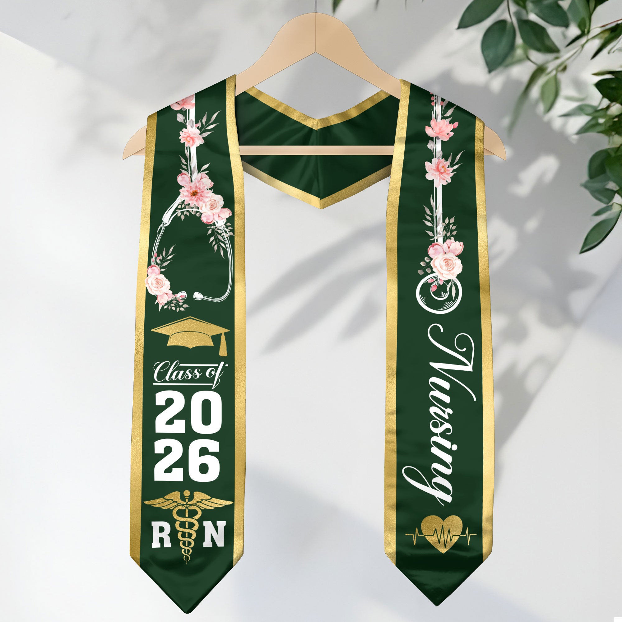 RN Graduation Sash 2026, Nursing Stole for BSN Nurse Commencement and Graduation Ceremony