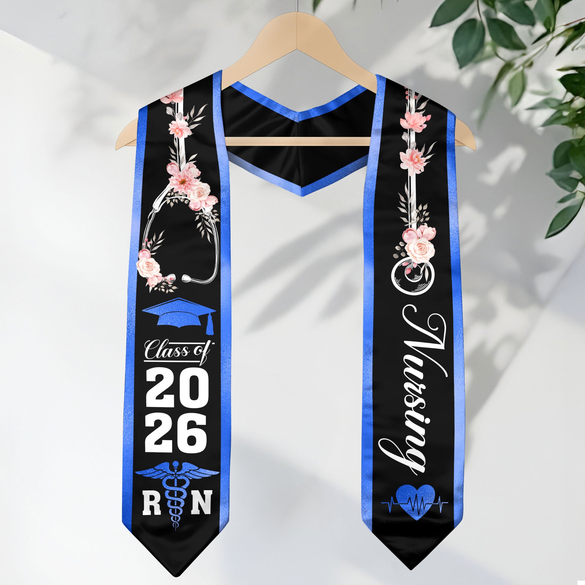 RN Nurse Graduation Sash 2026, Traditional Nursing Stole for Graduation Ceremony