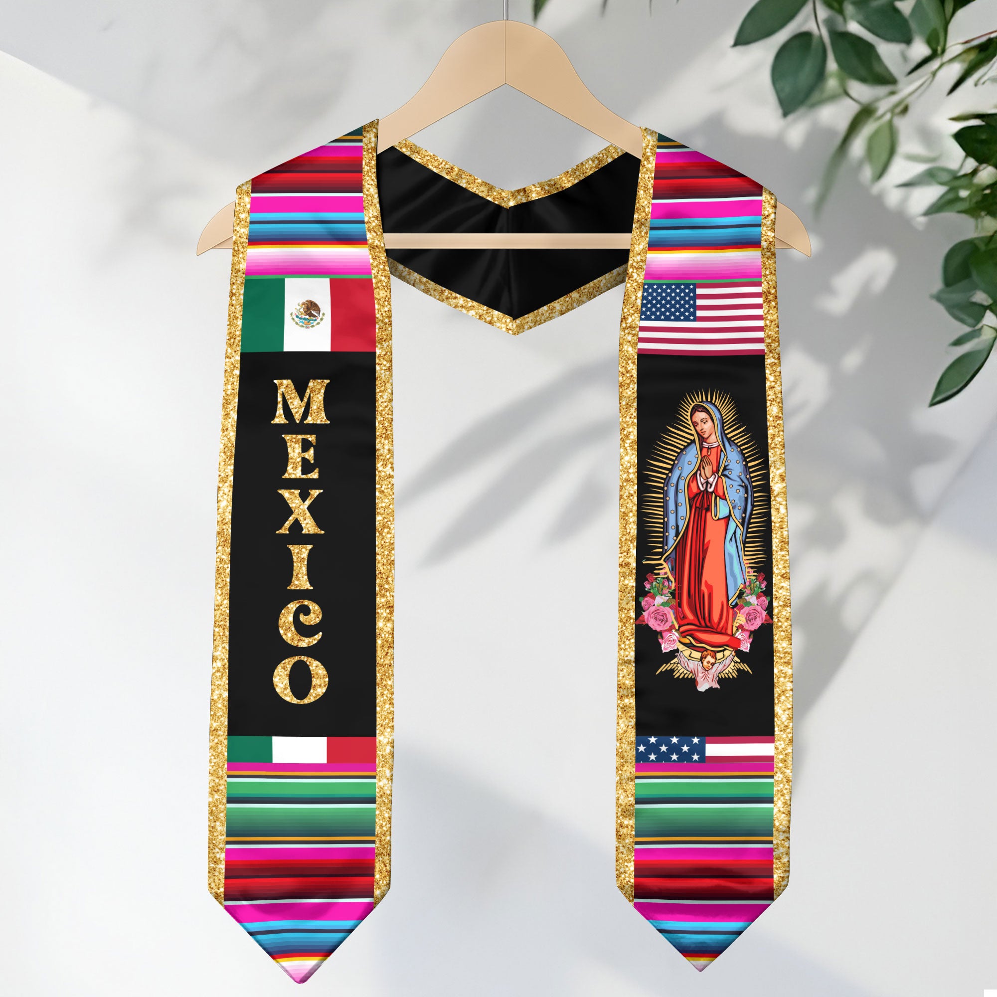 Mexico Graduation Stole 2026, Mexican Flag Sash, Classic Ceremony Stole for Graduates