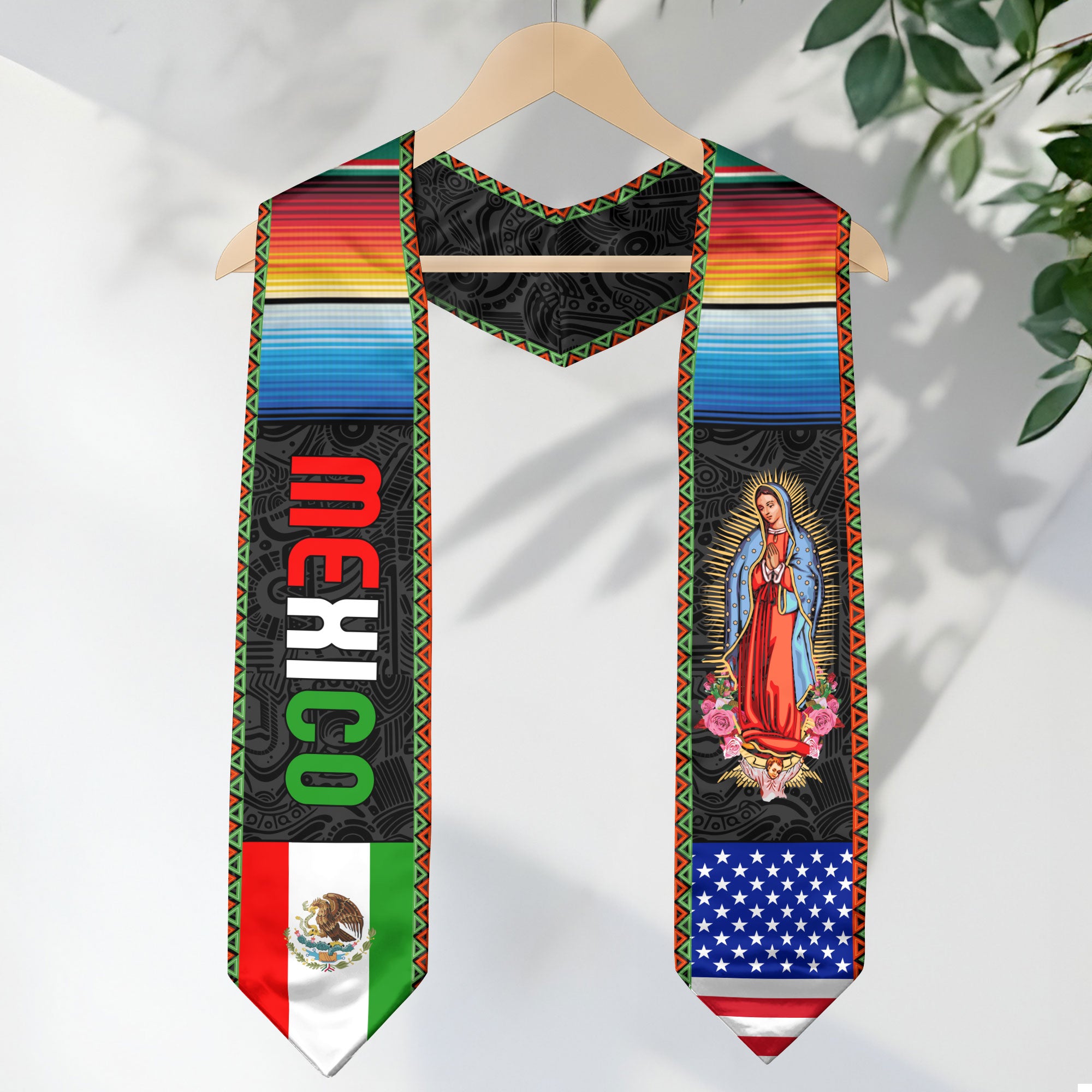 2026 Mexican Graduation Stole, Mexico Flag Graduation Sash, Traditional Ceremony Wear