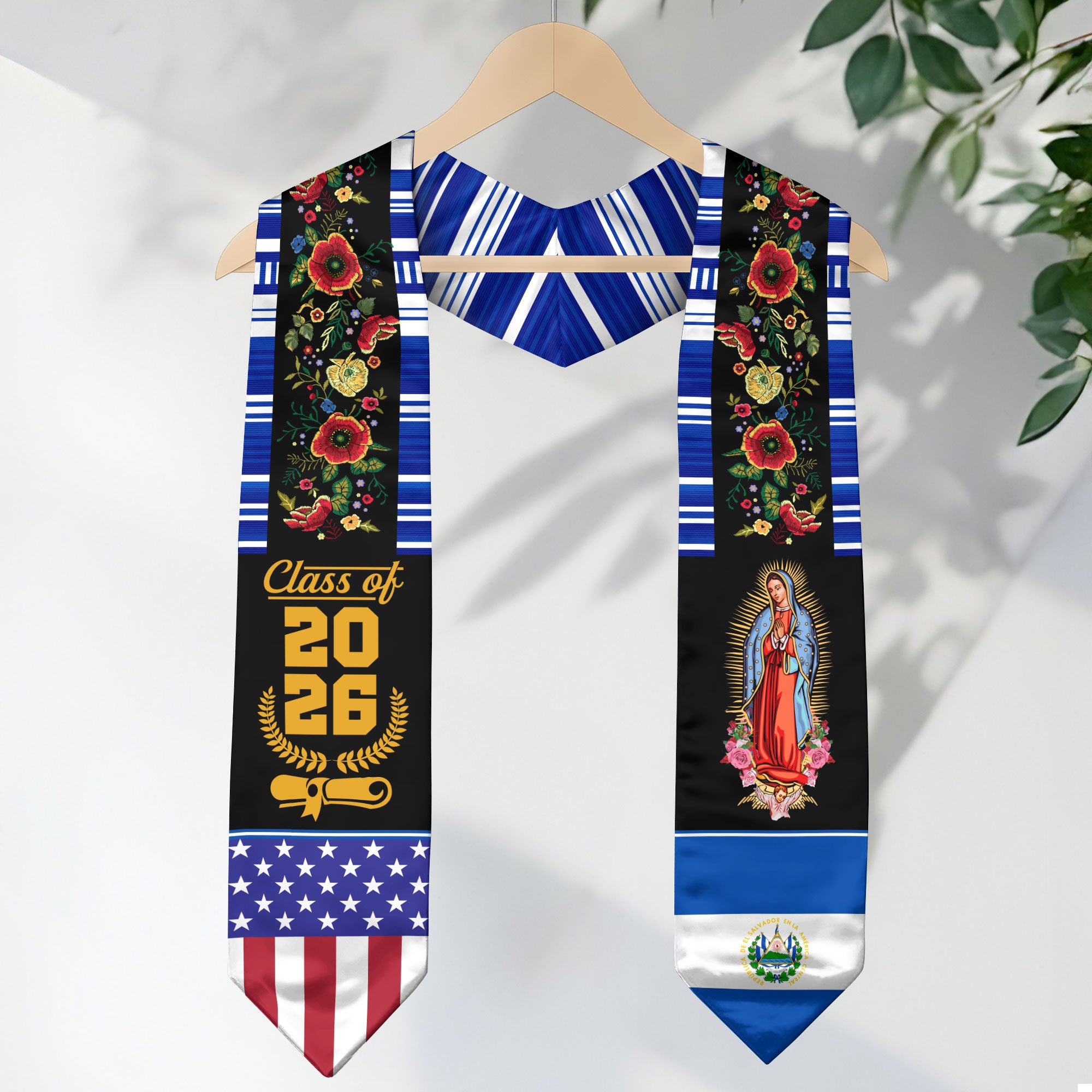 Graduation Stole El Salvador, Salvadoran Flag Graduation Sash for 2026 Graduates