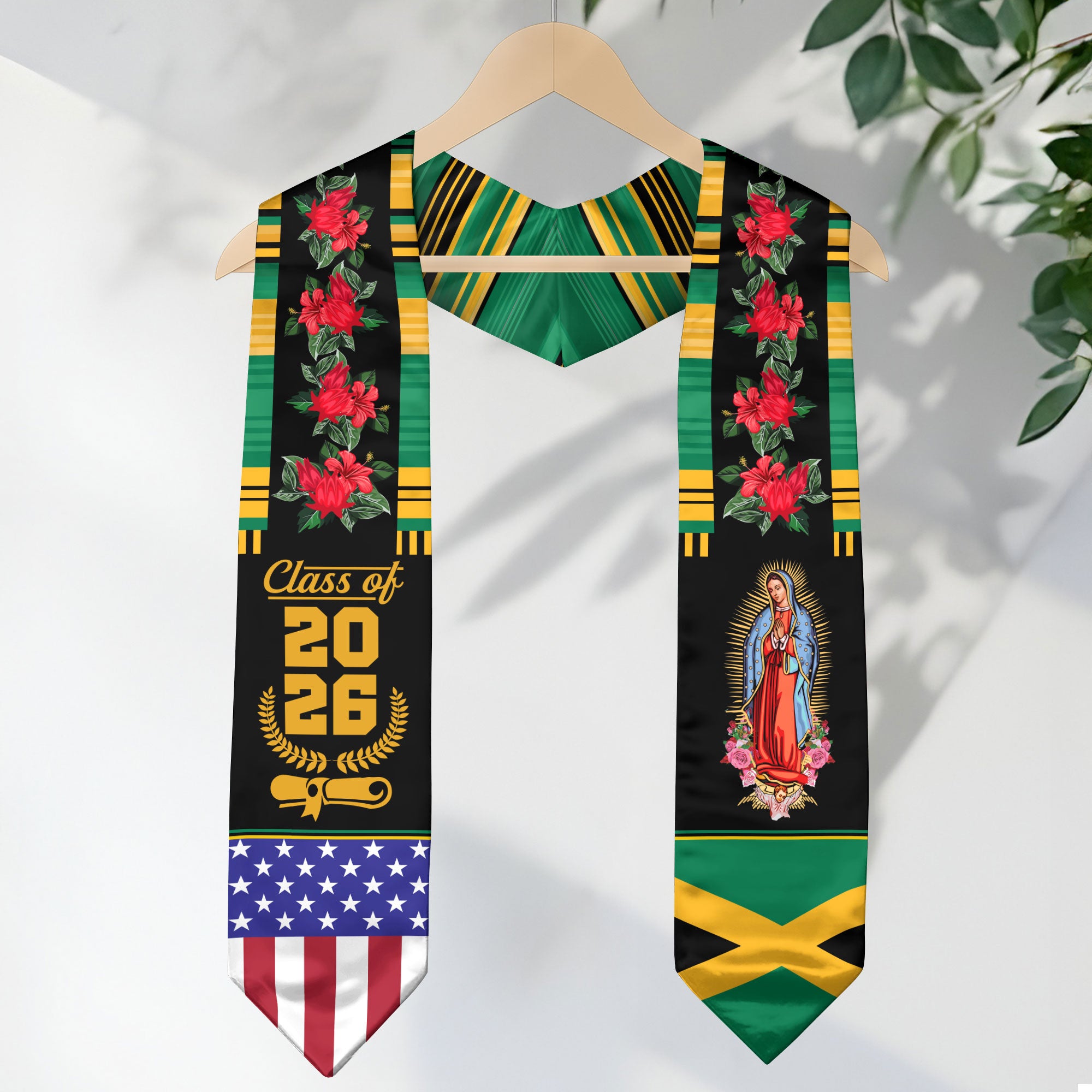 Graduation Stole Jamaica, Jamaican Flag Graduation Sash for Class of 2026