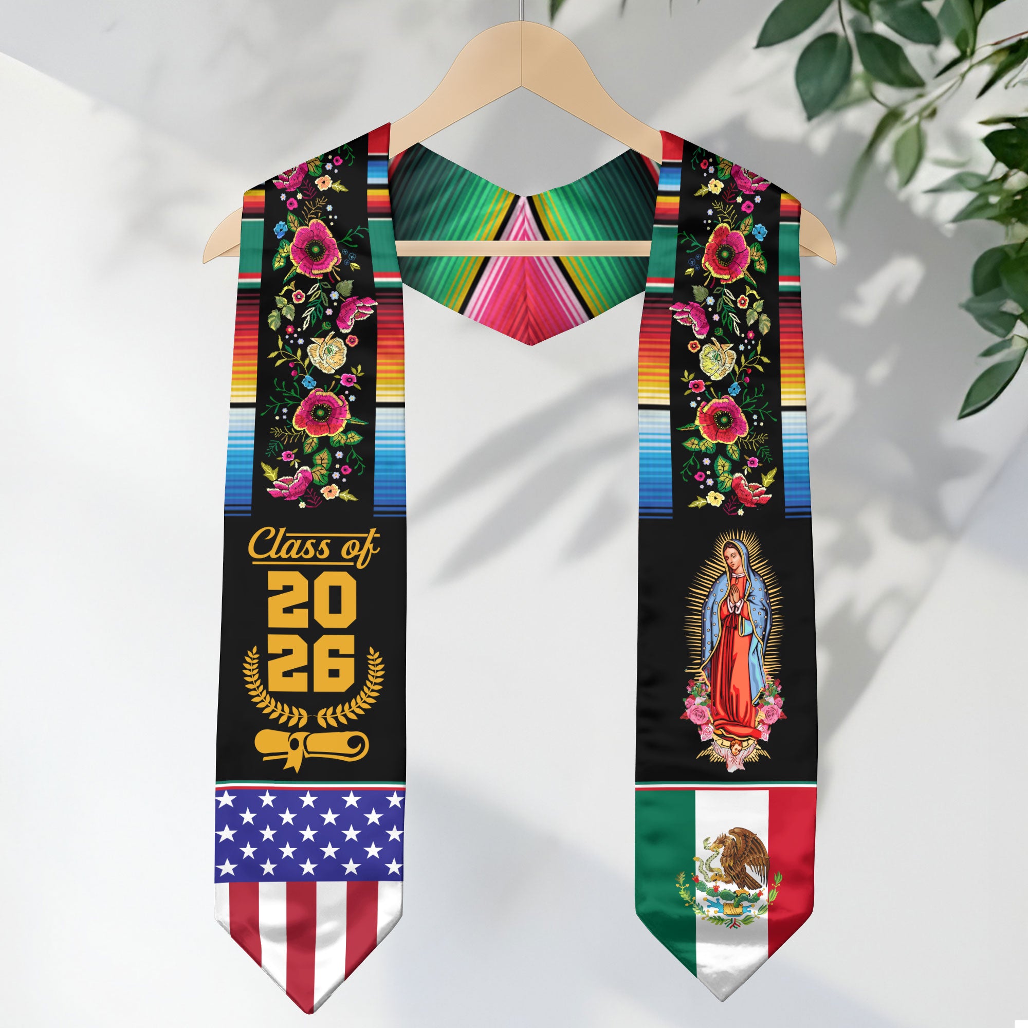 2026 Mexico Graduation Sash, Mexican Flag Stole for Graduates, Traditional Stole Gift