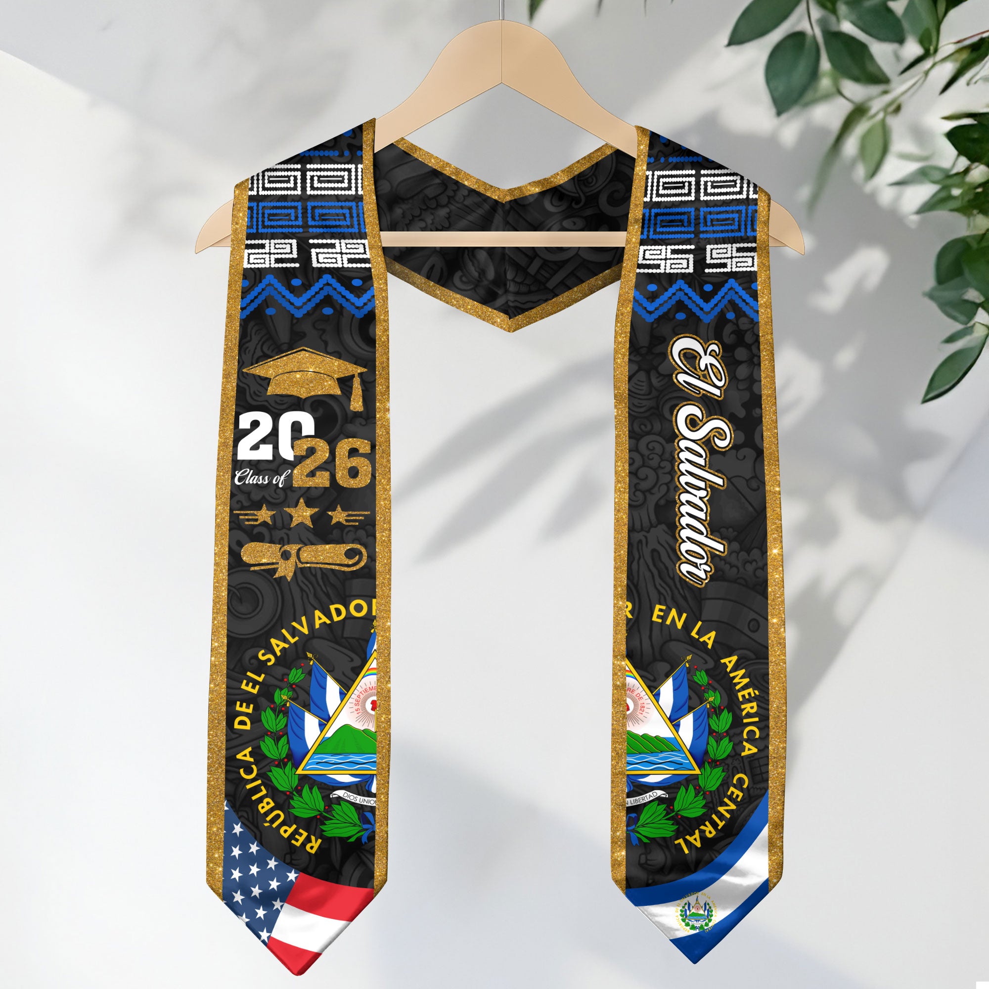 El Salvador Graduation Stole, Salvadoran Flag Stole, Graduation Sash 2026, Class of 2026