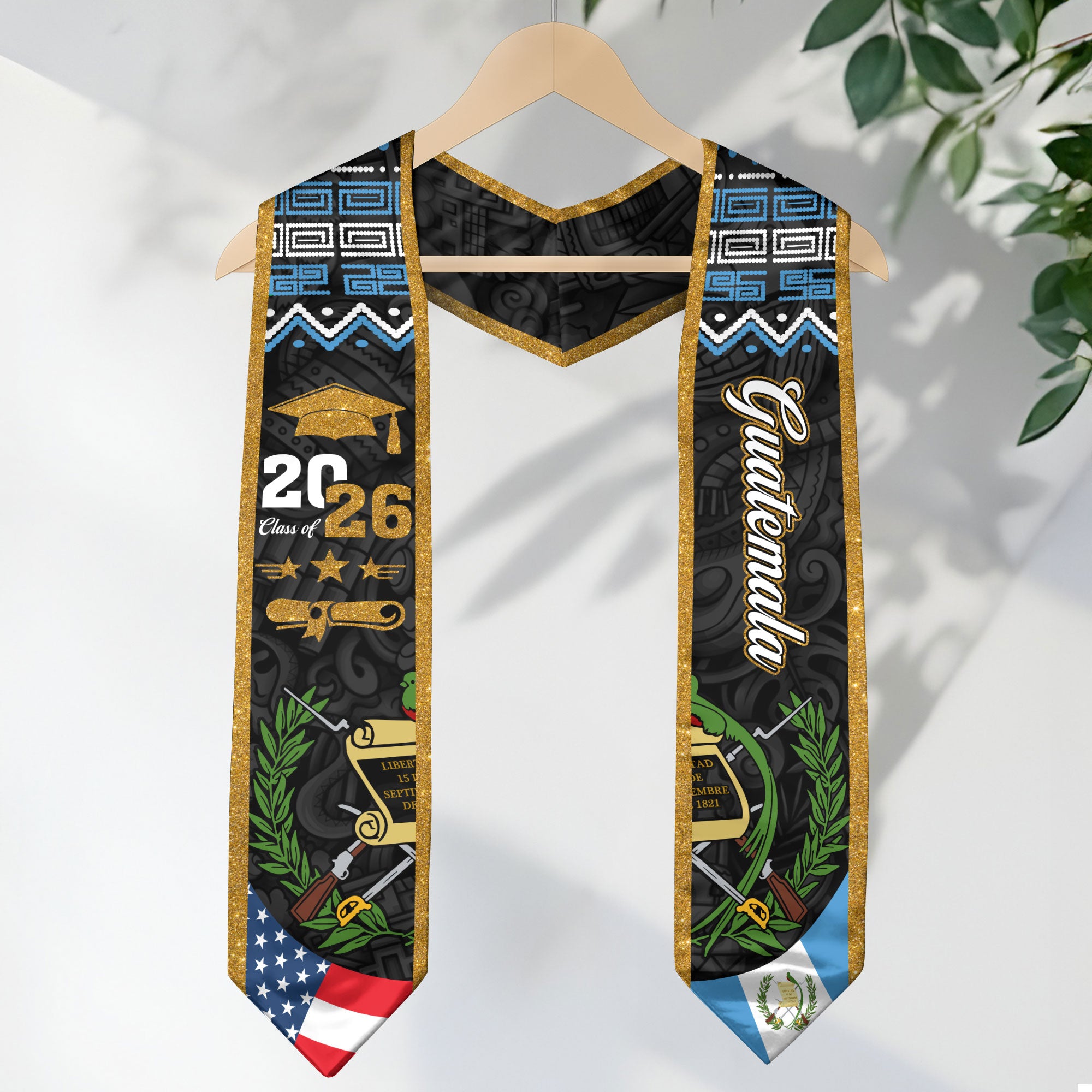 Guatemalan Flag Graduation Sash 2026, Guatemala Stole, Graduation Stole Class of 2026
