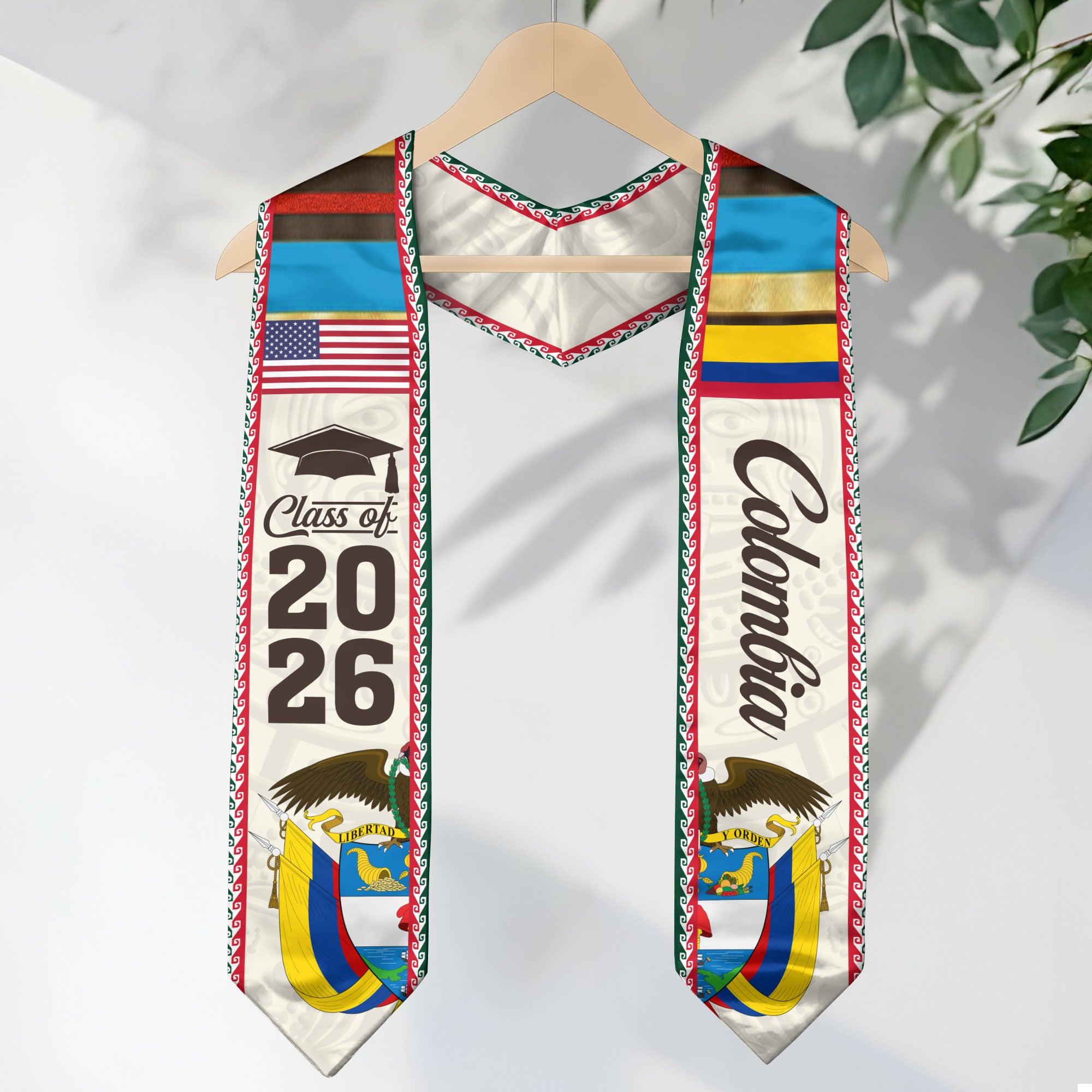 Colombian Graduation Stole 2026, Flag Inspired Graduation Sash for the Class of 2026