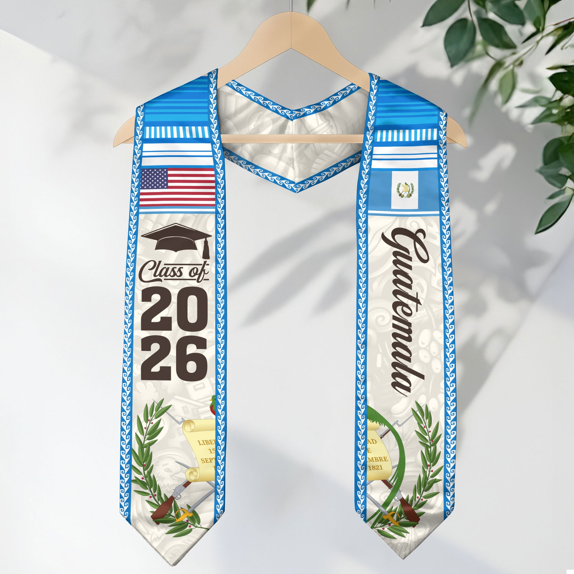 Guatemala Flag Graduation Stole 2026, Guatemalan Graduation Stole 2026