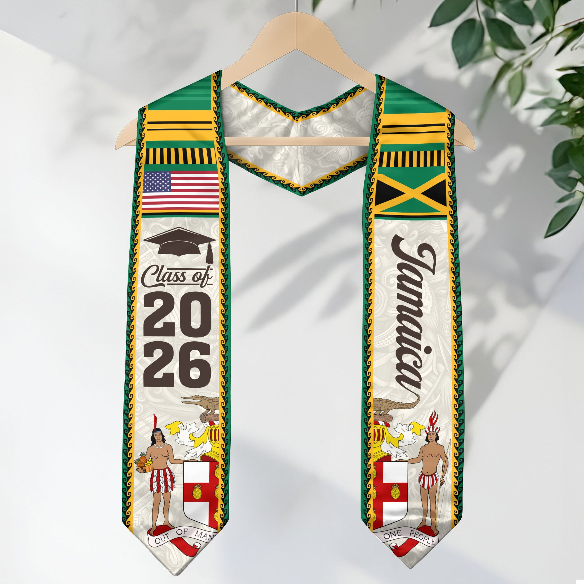 Jamaica Graduation Stole, Jamaican Flag Stole, Graduation Sash 2026, Class of 2026