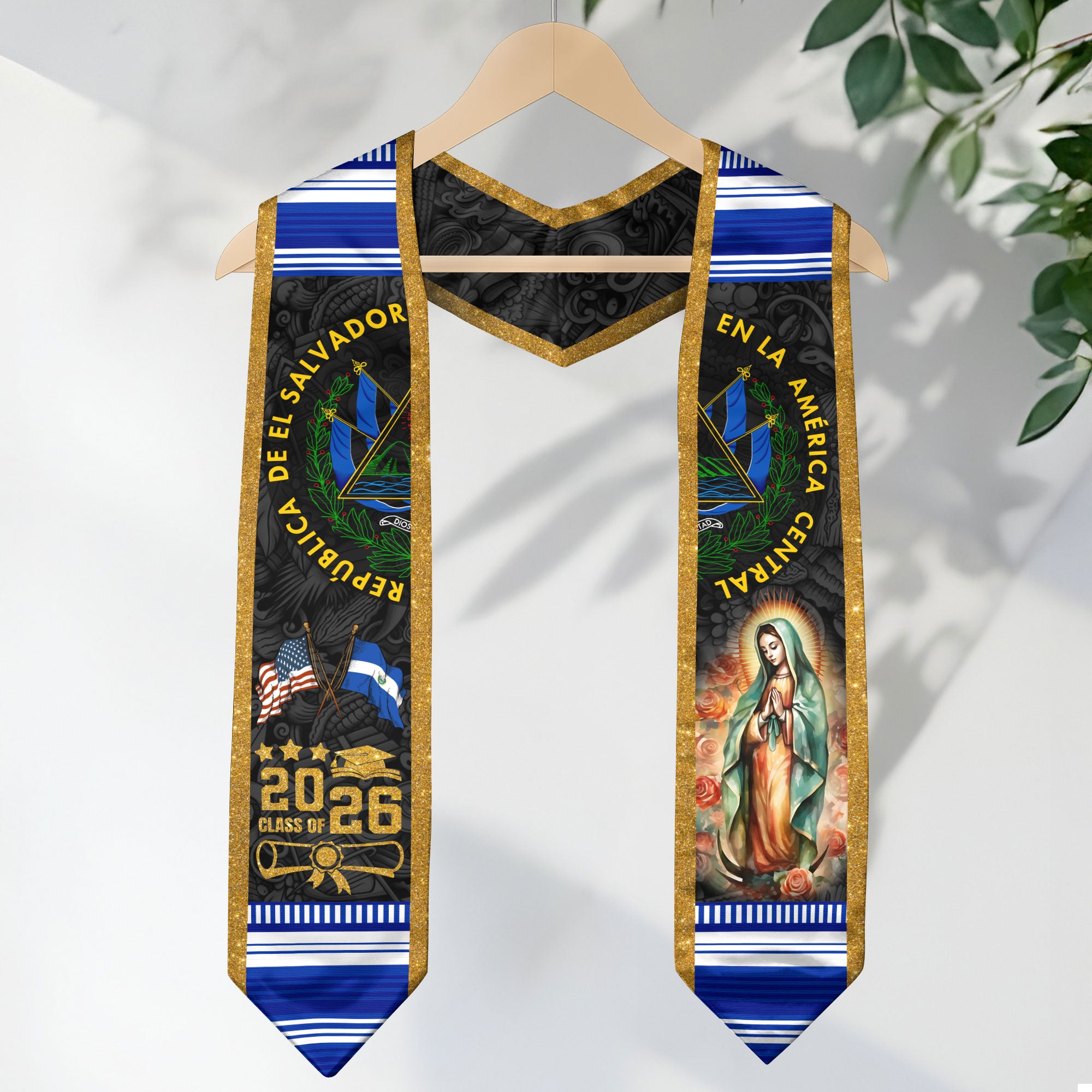 El Salvador Flag Graduation Stole 2026, Salvadoran Graduation Stole 2026